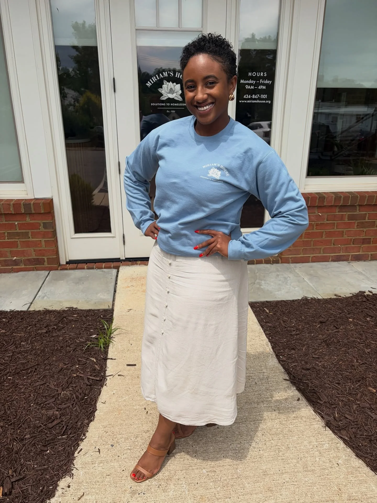 The weather has been lovely, and our new summer blue Miriam&rsquo;s House sweatshirt is quickly becoming a favorite for cool evenings and chilly offices. It may be summer, but there&rsquo;s still plenty of sweatshirt season left!
 
Available now on o