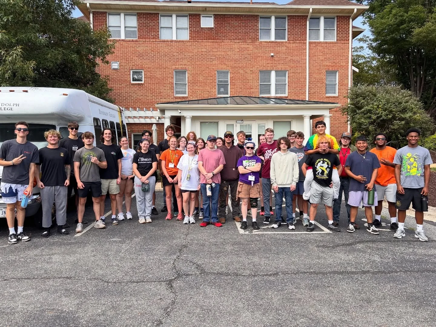 Earlier this month, 45 incredible, hard-working students from Randolph College volunteered with us! They pulled weeds, gathered sticks, washed windows and entryways, tidied up the outside of our building, and even helped sort and clean toys in our fa