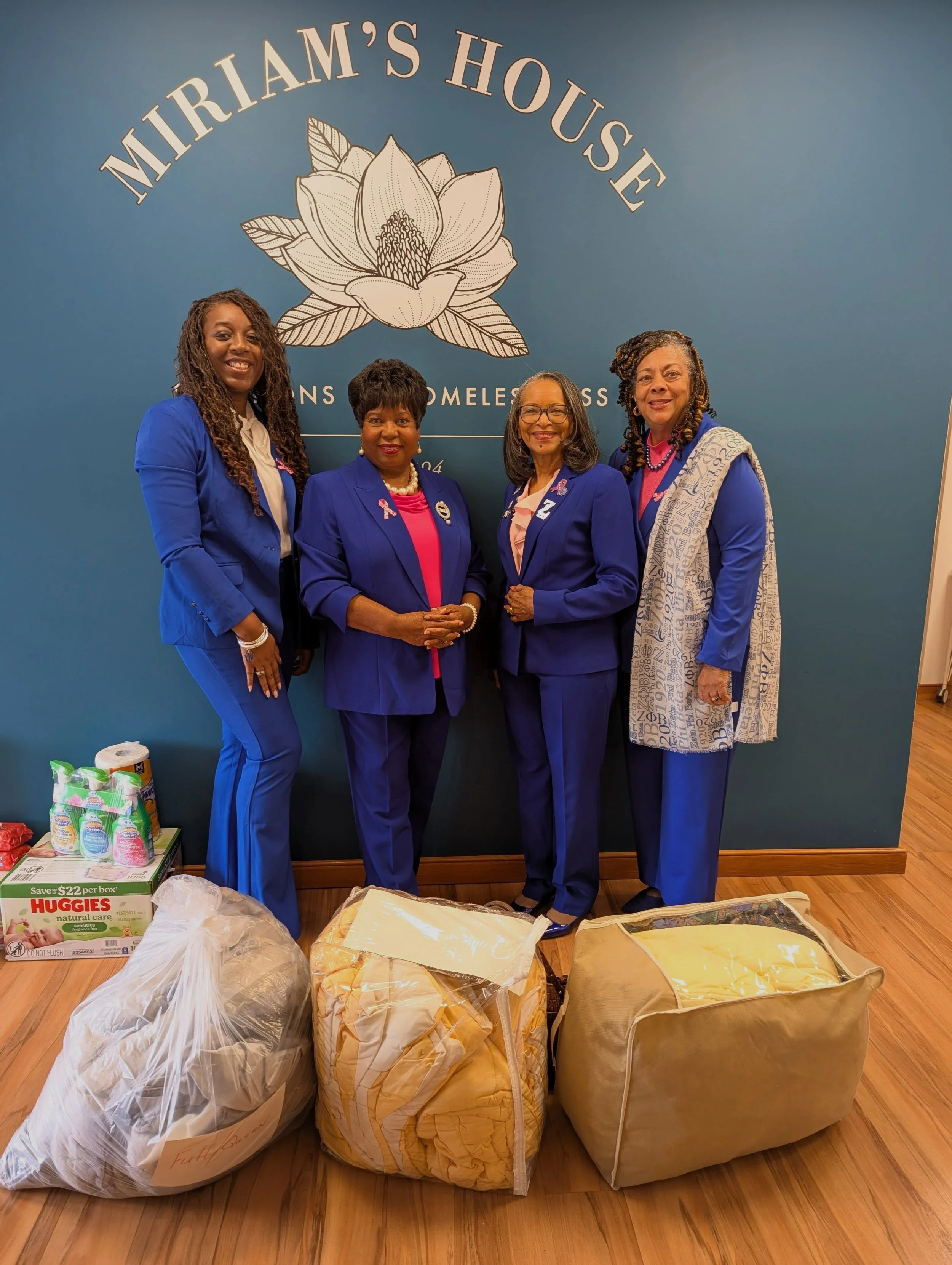 We are always so happy to see our friends from Zeta Phi Beta Sorority! 💙
 
They stopped by last week with another generous donation for Miriam&rsquo;s House, and we are so grateful for their continued kindness and support of the families we serve!