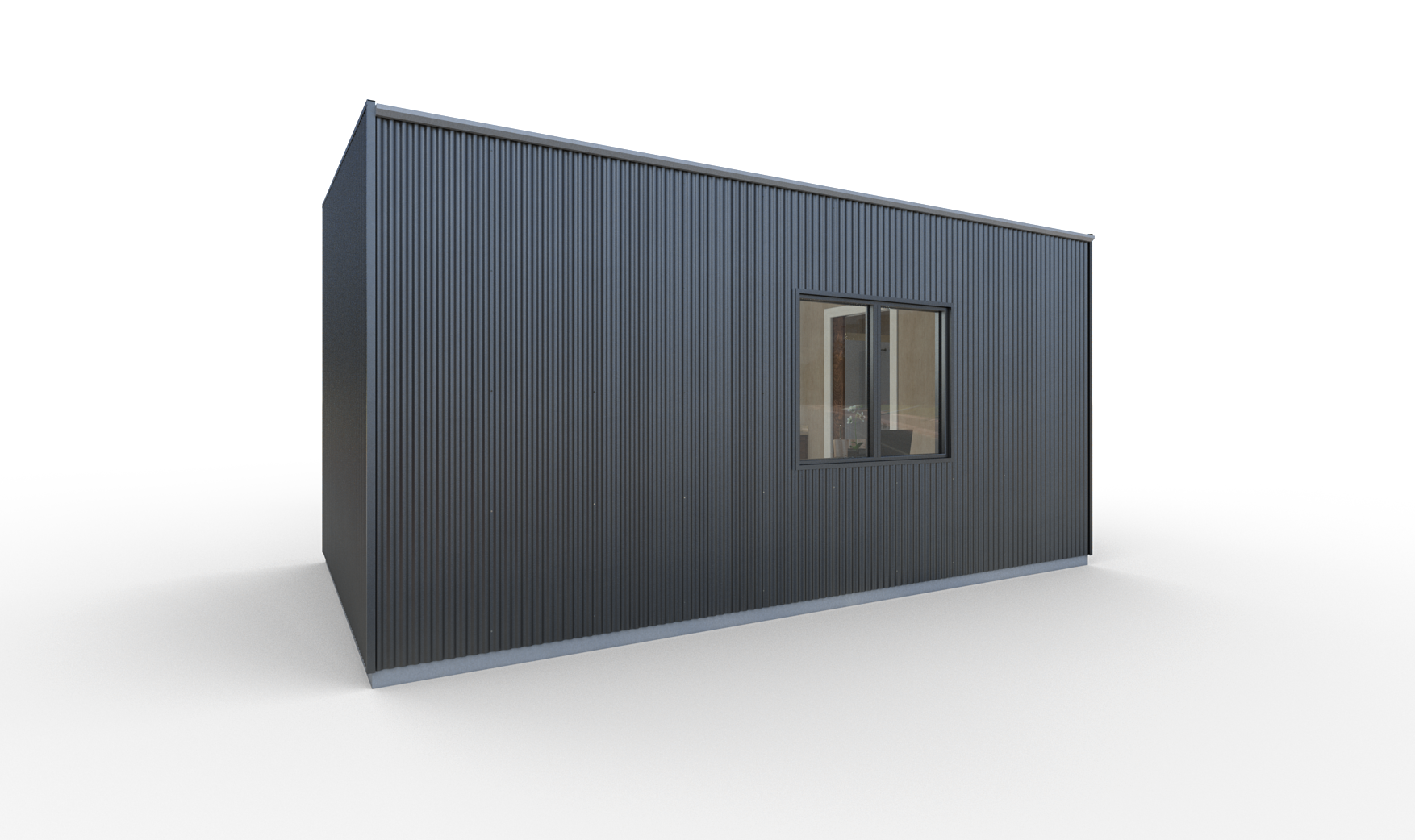 The sides and back are clad in charcoal steel panels. Or continue the cypress siding as an optional upgrade. 