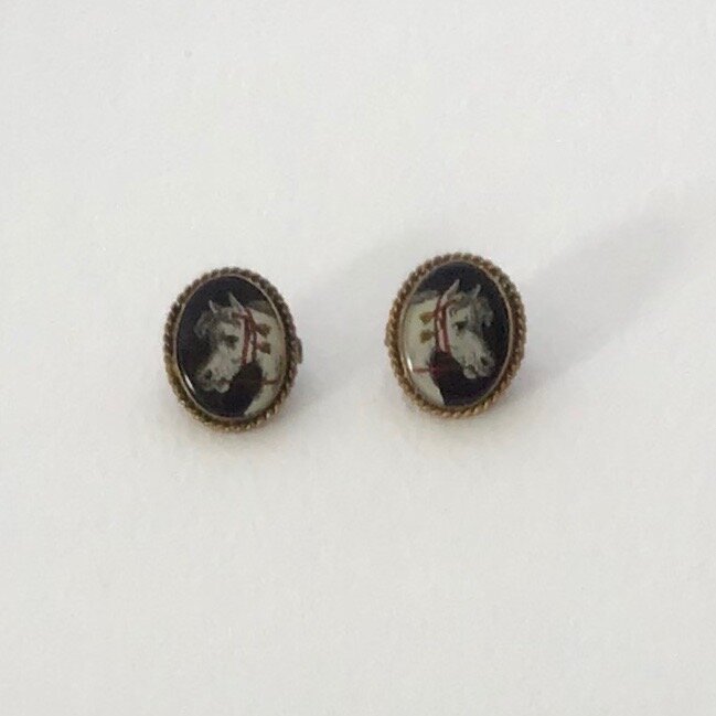 Pair Horse Head Buttons