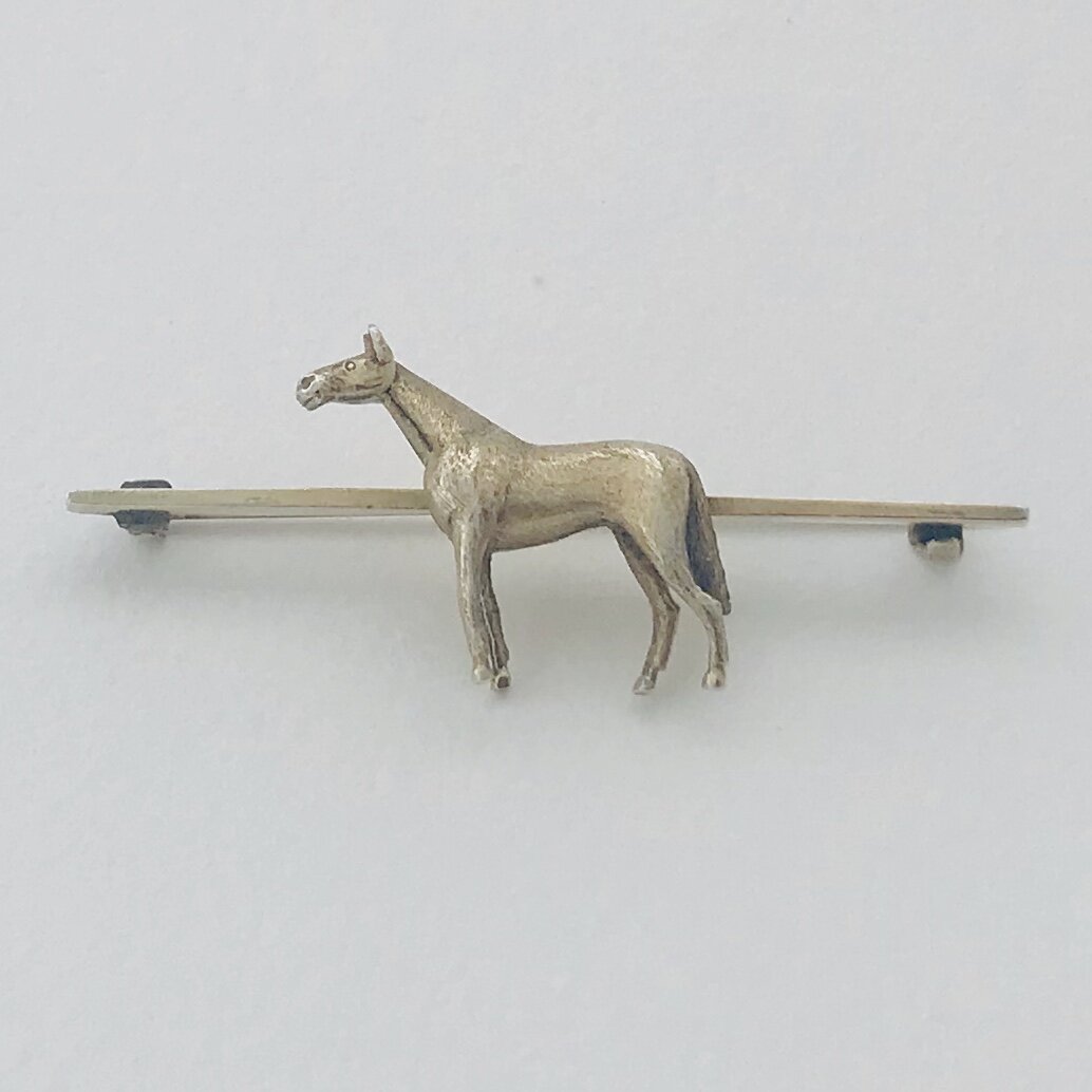 Silver Gilt Horse Stock Pin