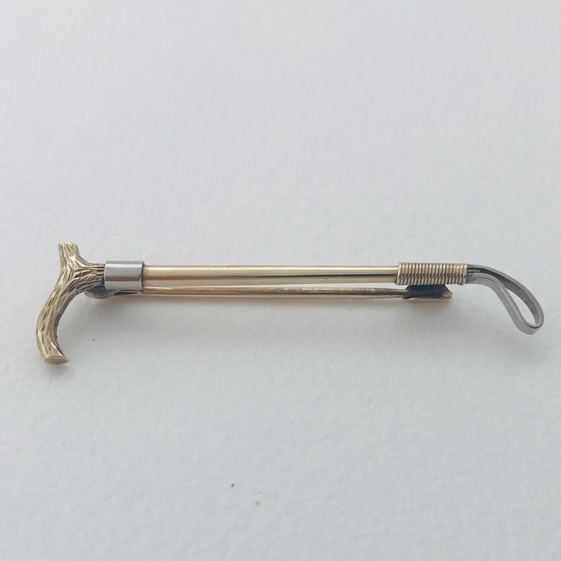9ct Gold Riding Crop Stock Pin — Foxed And Found