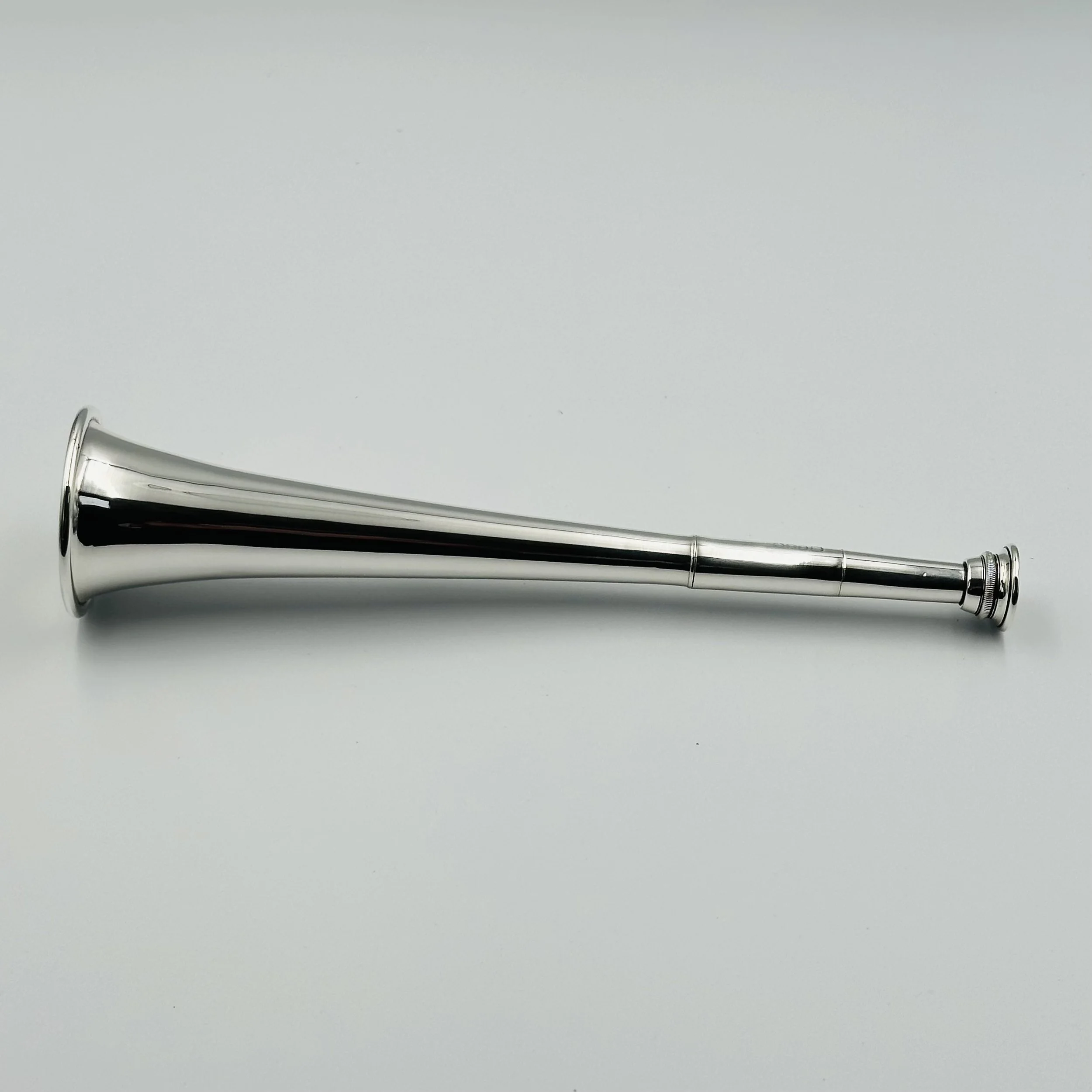 Unusual Victorian Sterling Silver Hunting Horn Hip Flask