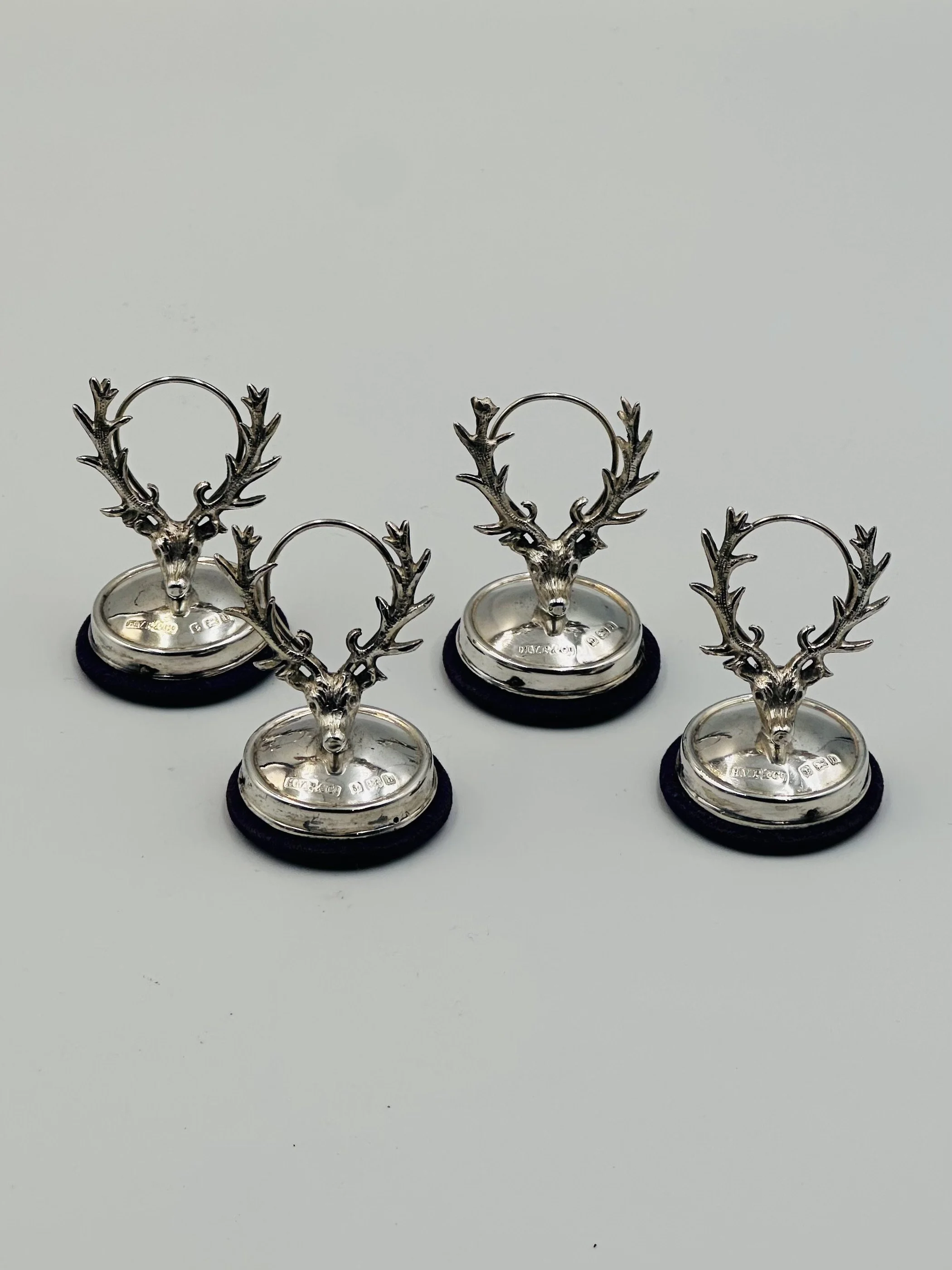 Stag's Head Sterling Silver Menu Holders