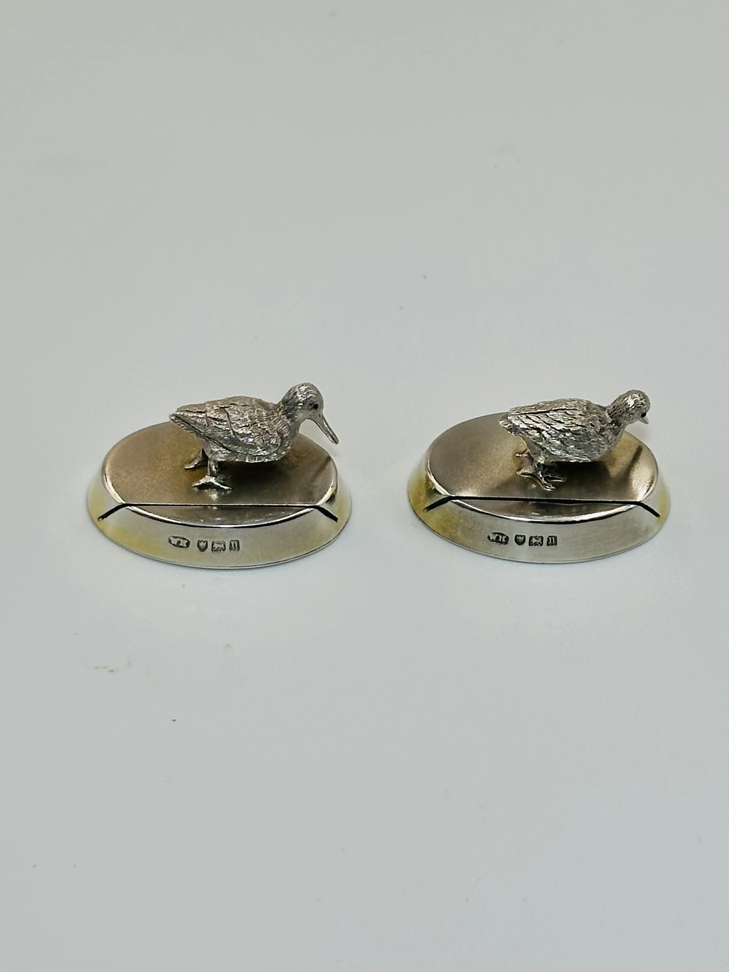 Sterling Silver Woodcock Menu Holders