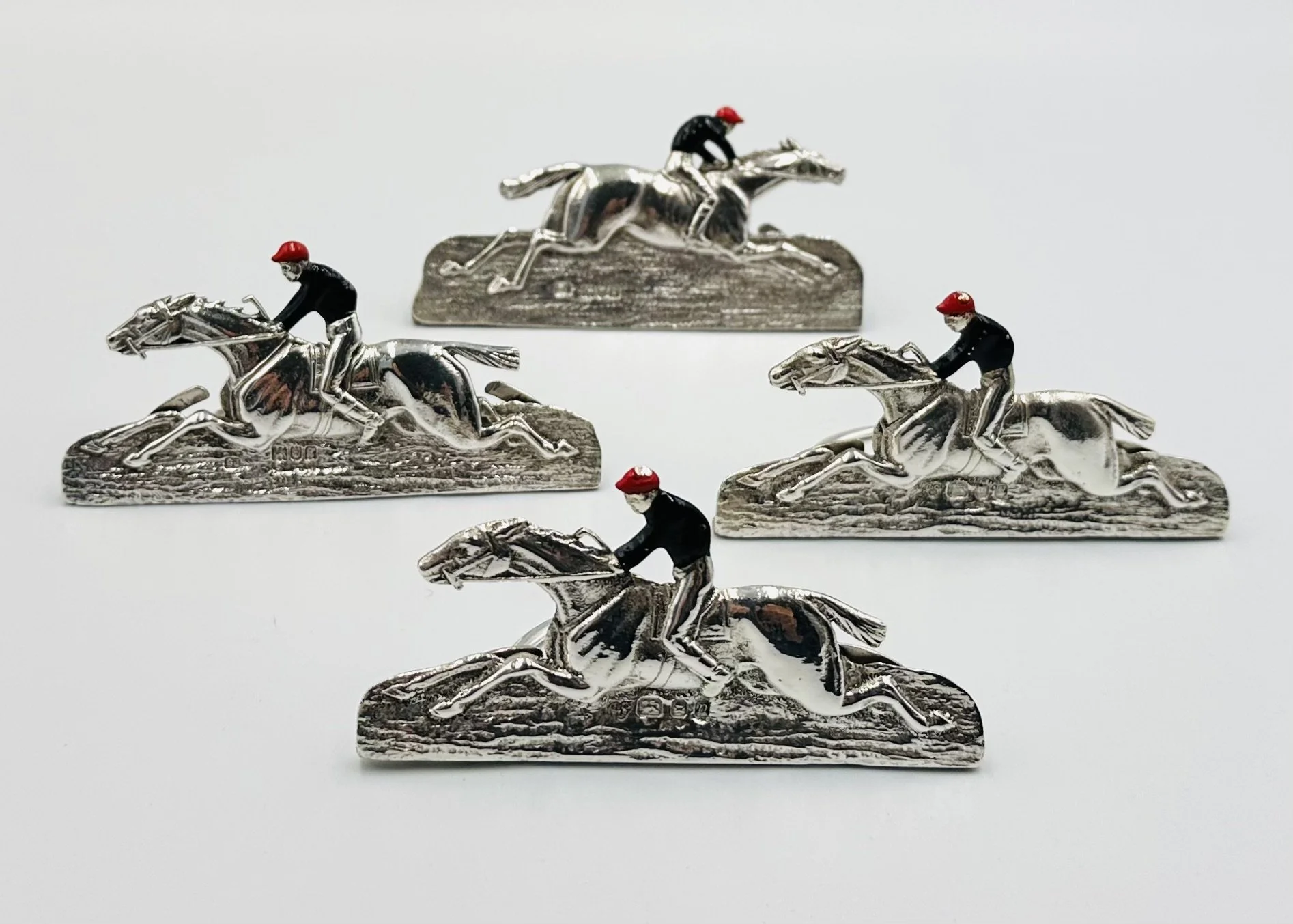 Rare Sterling Silver Racing Menu Holders