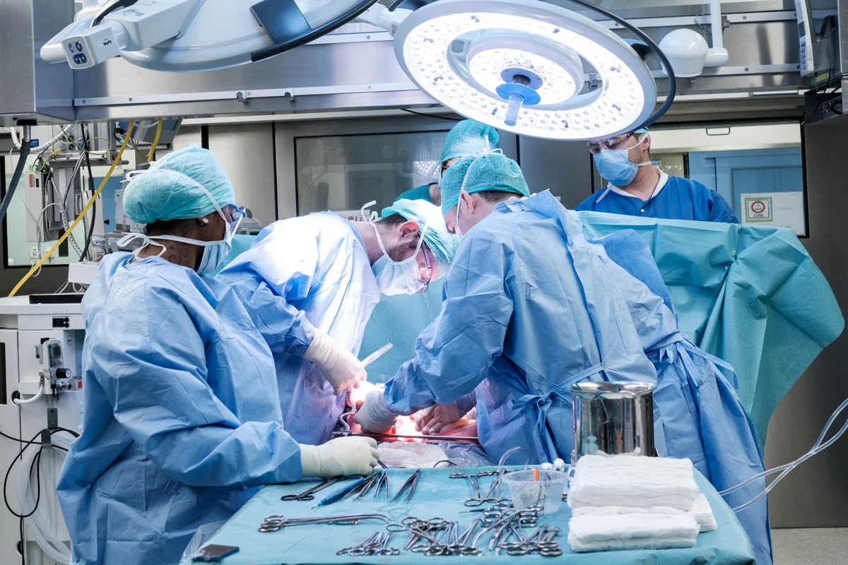 Each usable organ is removed by according specialists (e.g. the heart by heart surgeon etc.)