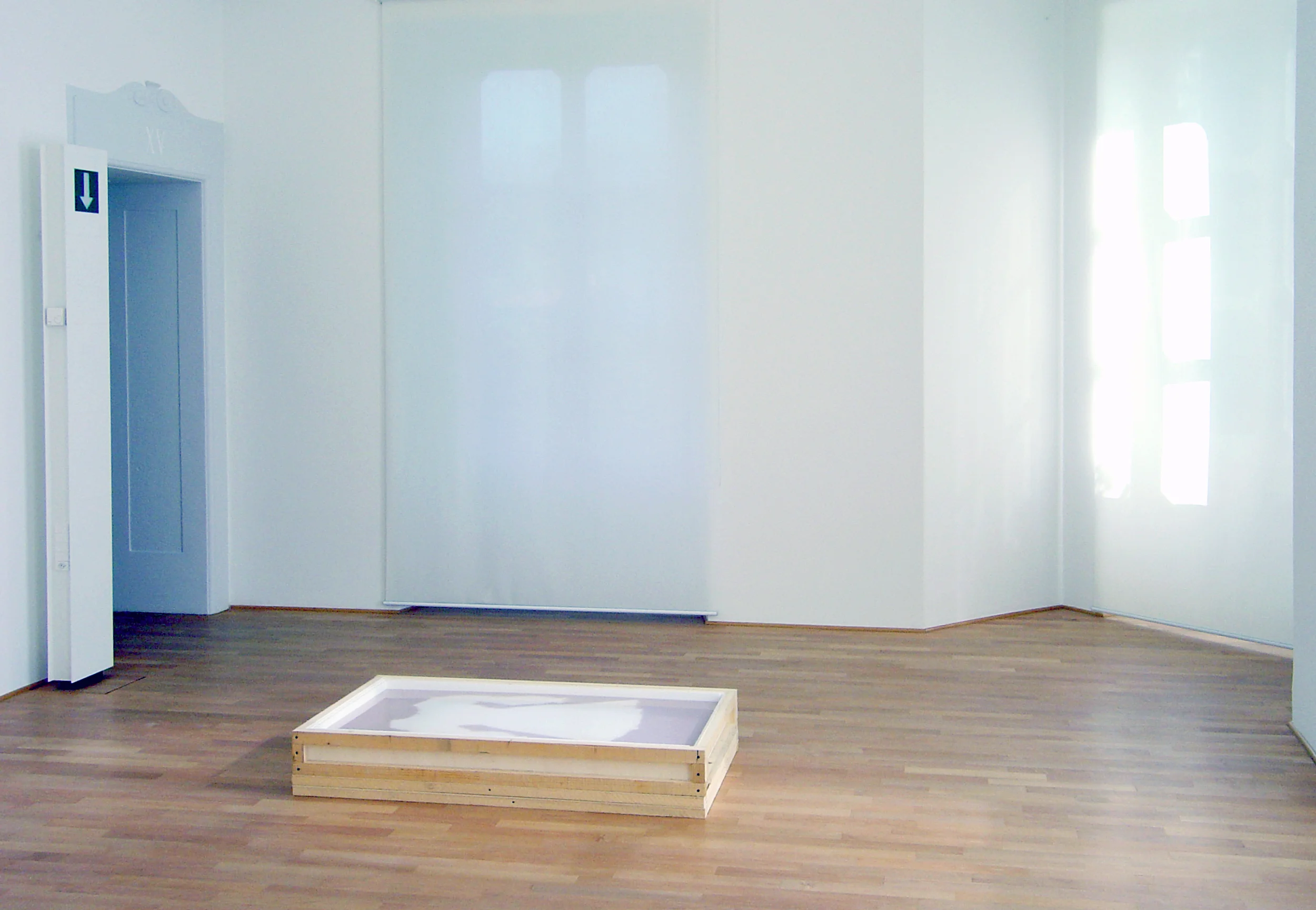Gown with the wind VIII, June 27, 2005 ROSES F&D Cartier Museo Vela Ligornetto, 2006 presentation: in its transportation wooden box, directly on the ground.