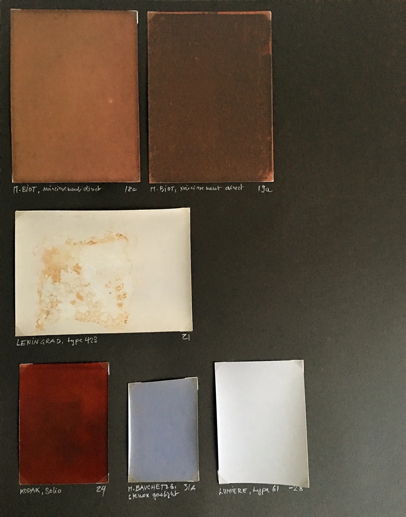 Catalogue exposure tests, first examples
