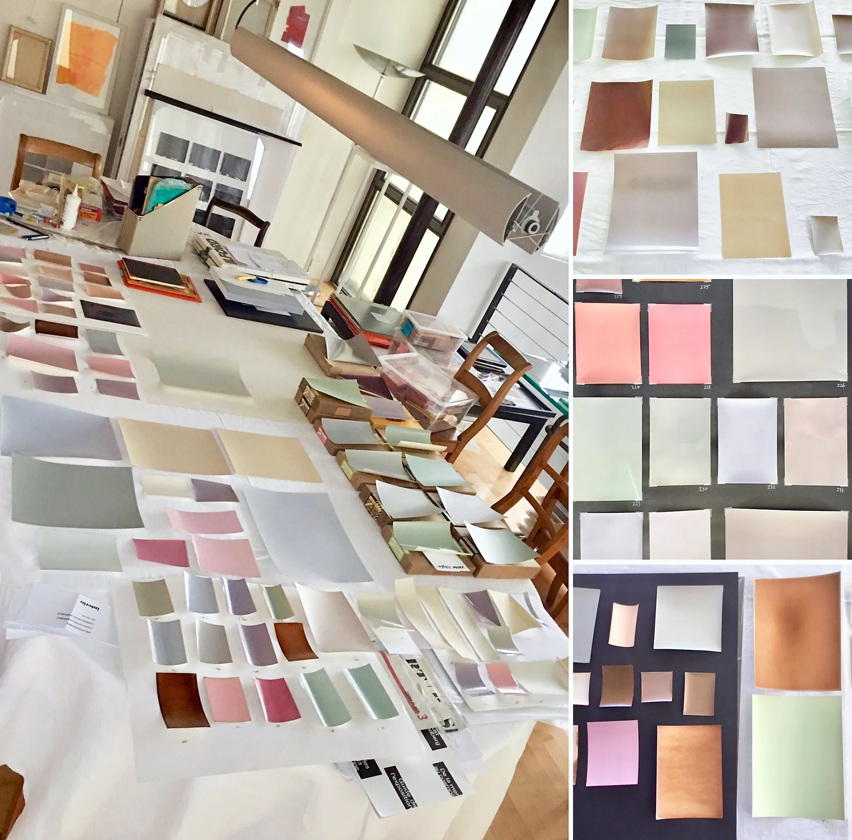 Atelier F&D Cartier, testing all sorts of papers to insert them in the catalog