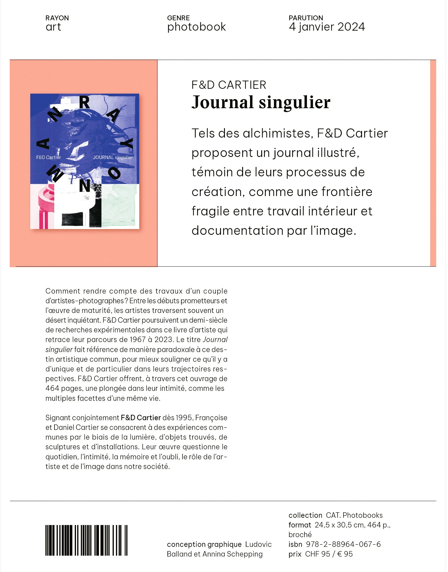 JOURNAL singulier Rayonman  F&D Cartier    Experimental Book