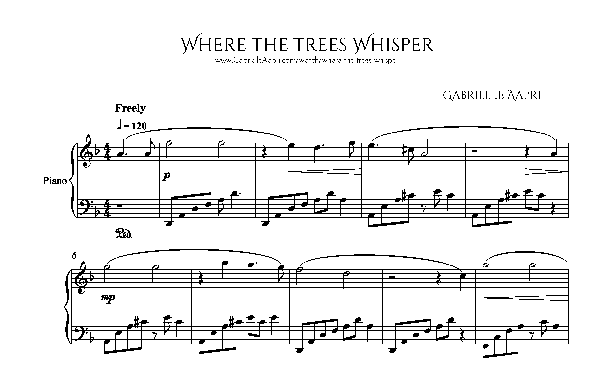 Where the Trees Whisper Sheet Music