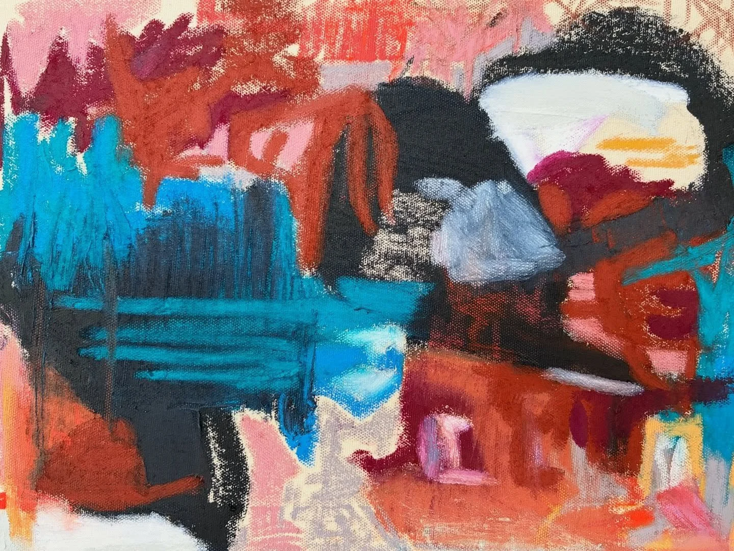 Getting seduced by oil. Waah. First world problem for sure, but where my head is none-the-less. 
Summer has me dropping down rabbit holes and experimenting. So much to explore. Always with a deep love of color and a dogged energy to confound myself..
