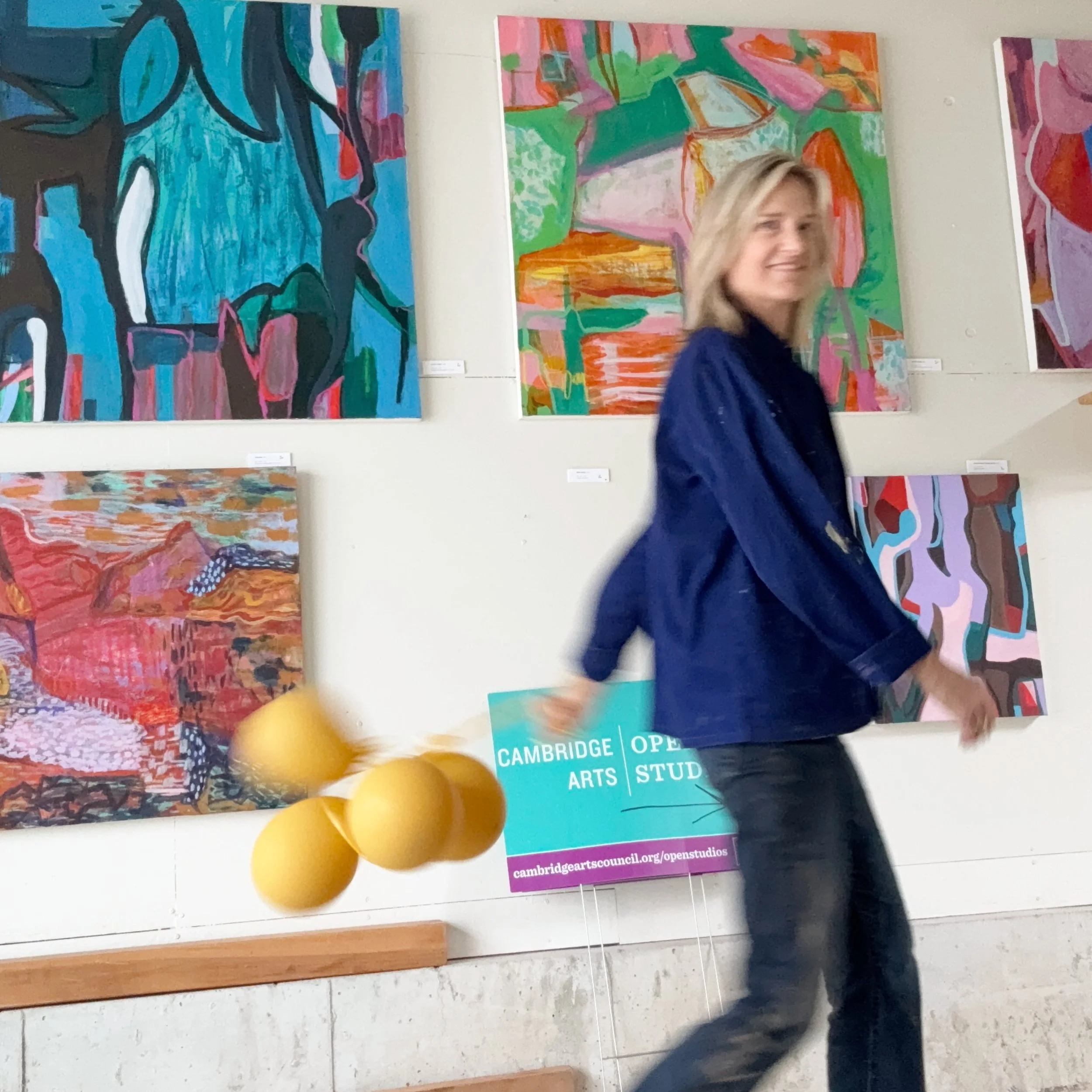 Open Studios&mdash; The balloons have deflated, but
holy cow, who knew Open Studios would be such a heart-opener. It was a joyful, connection-kind-of-day. I used to think painting alone in my studio was the bee&rsquo;s knees and my happy place; I&rsq