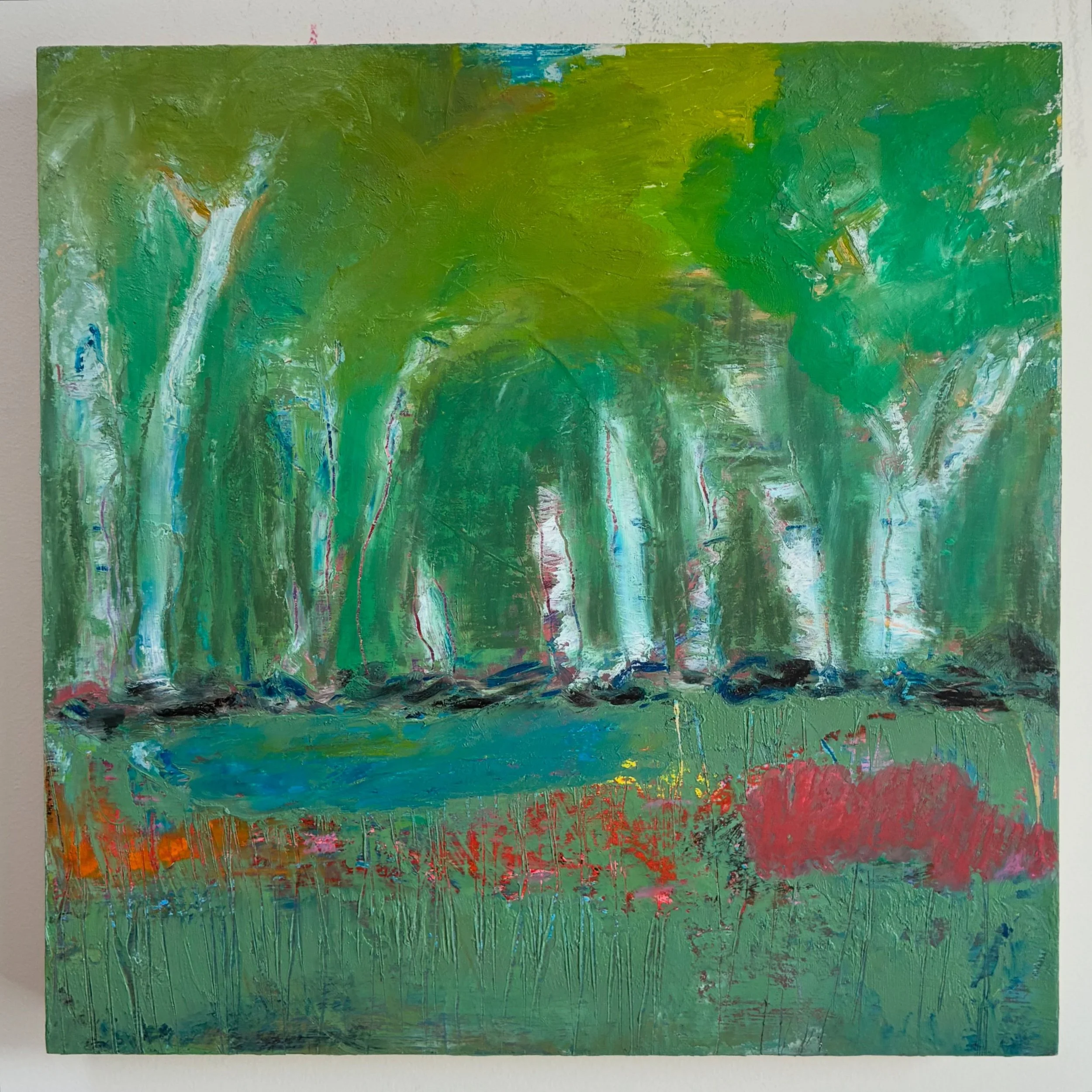 Somebody got to go home with this sweet piece last night&hellip; it was touch and go, but it sold. 🙌

All in support of @artwellesley at their Small Art, Big Party. All work 8&rdquo; x 8&rdquo; and $100. A lively event to support their work of bring