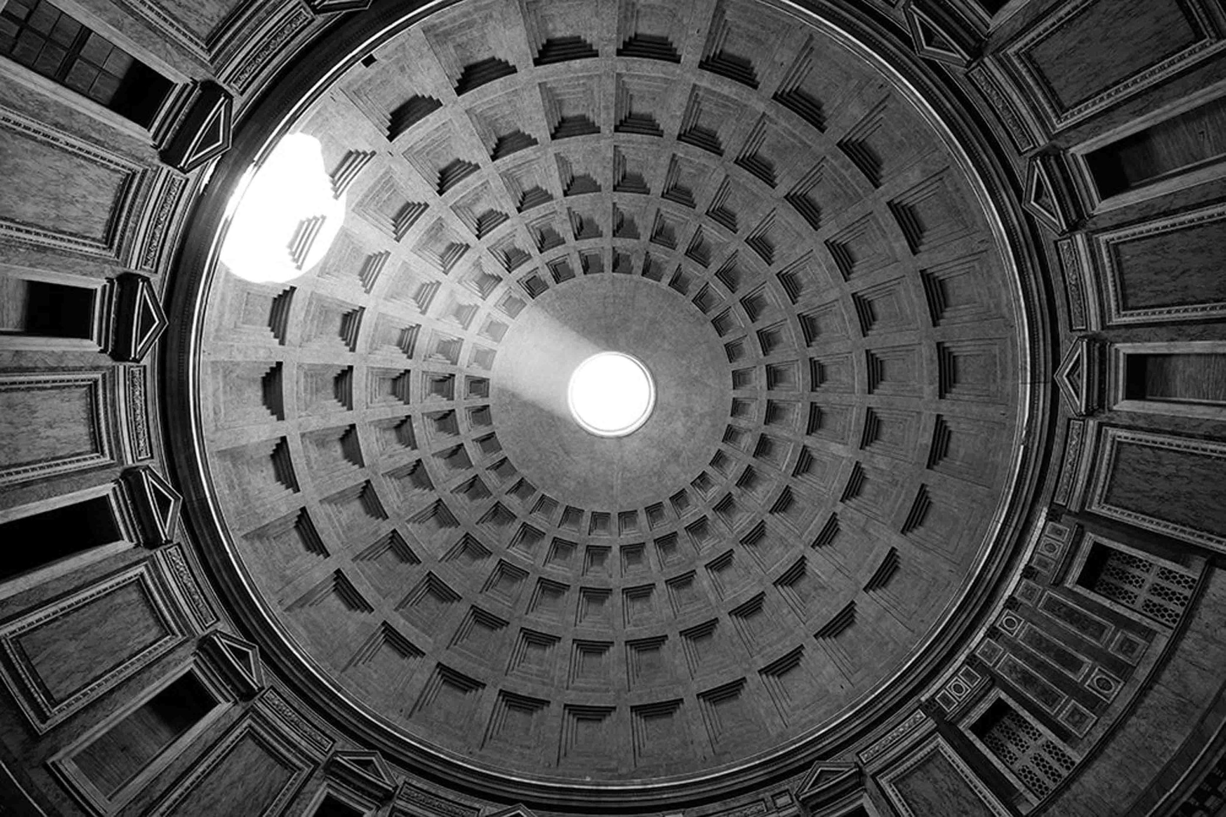 view of the pantheon roof in Rome
