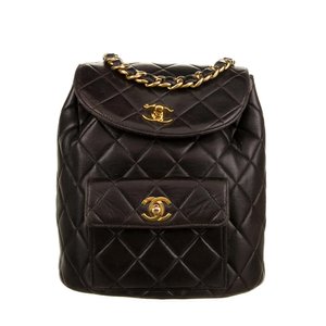 black and white chanel backpack caviar