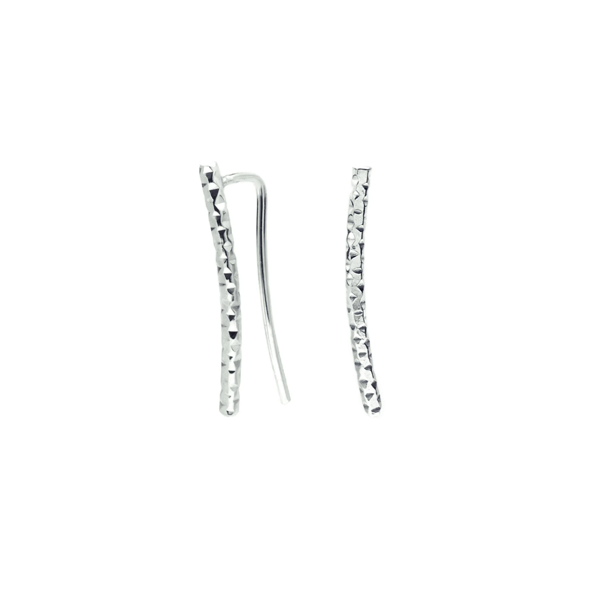 Textured Ear Climber Silver.jpg