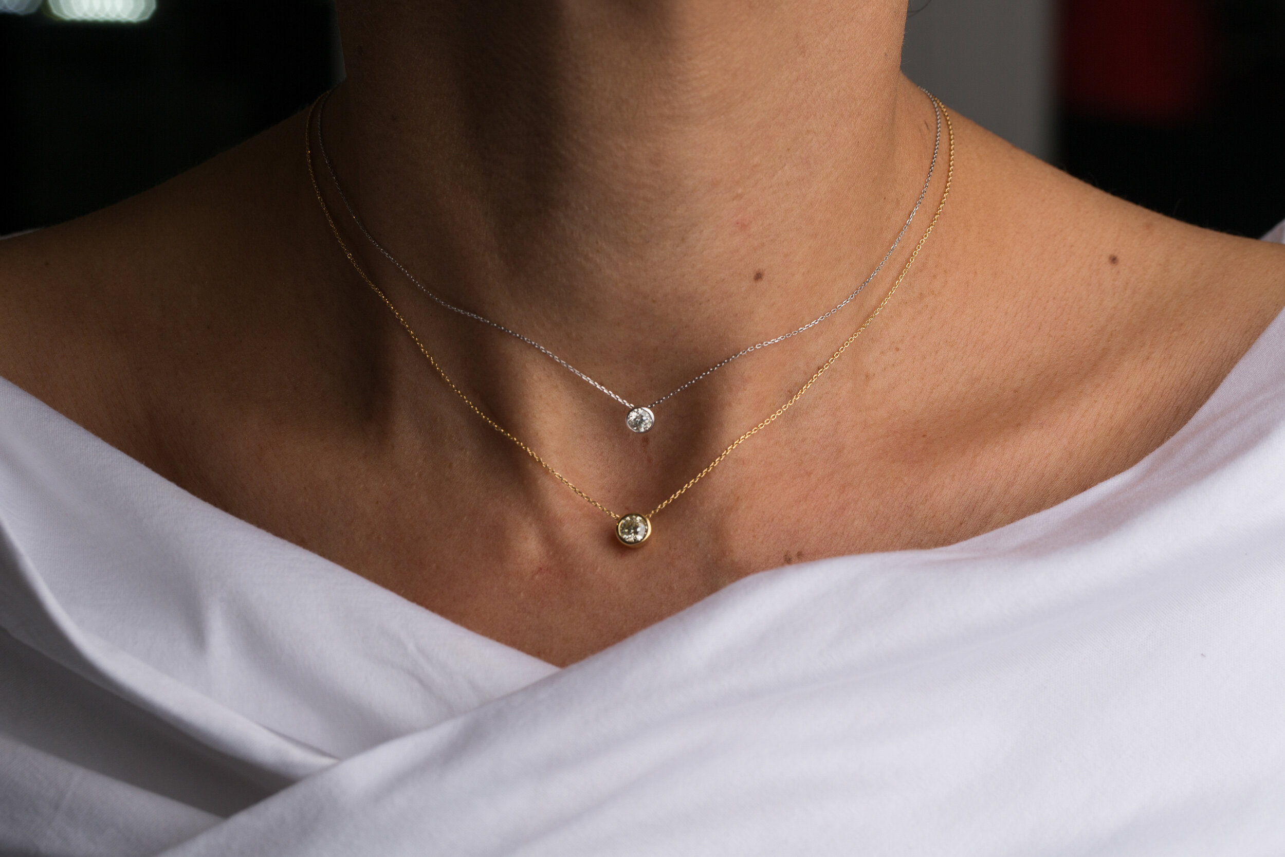 Single Stone Baby Diamond Necklace — Patricia Robalino Designs
