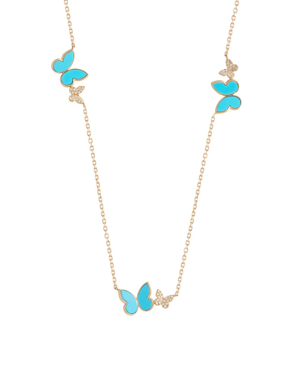 Turquoise Van Cleef White Butterfly Necklace Van Cleef Arpels