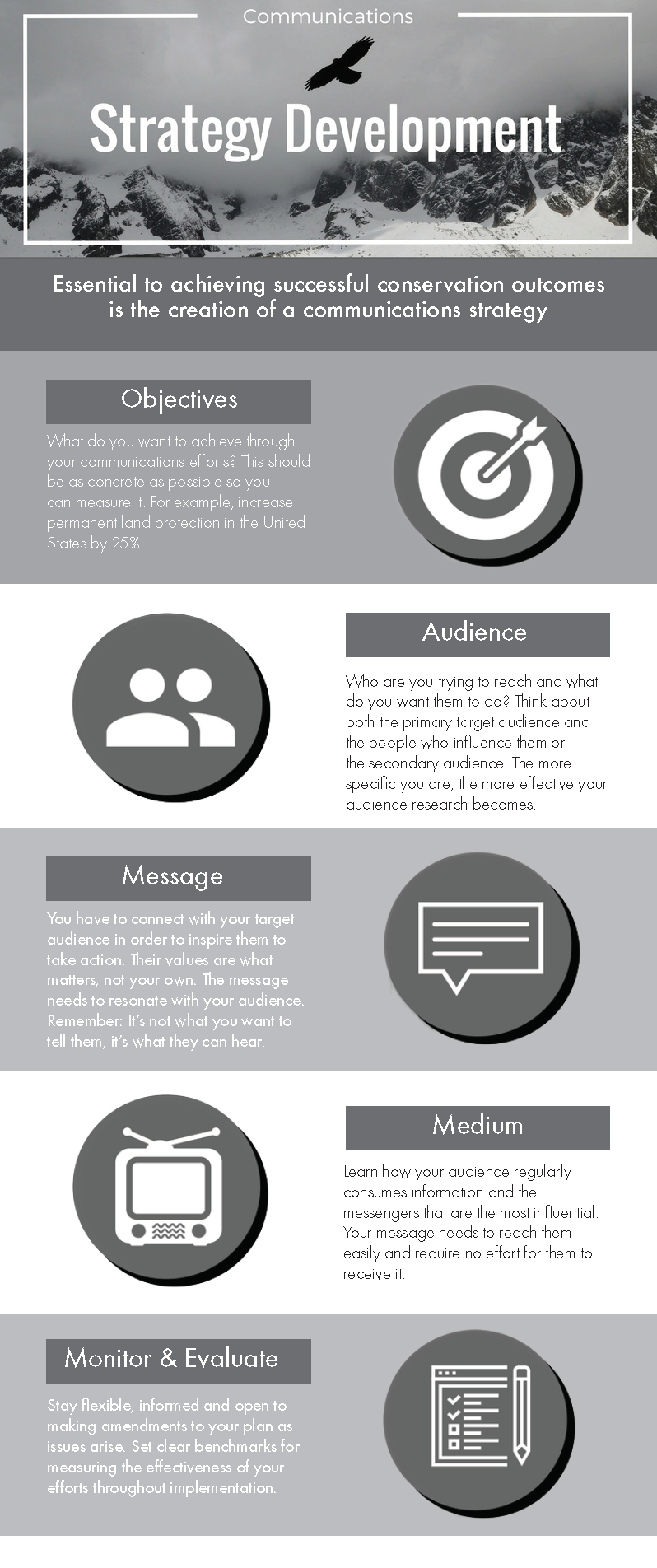 Strategic Communications A simplified list of items that need to be covered in the development of a communications project.