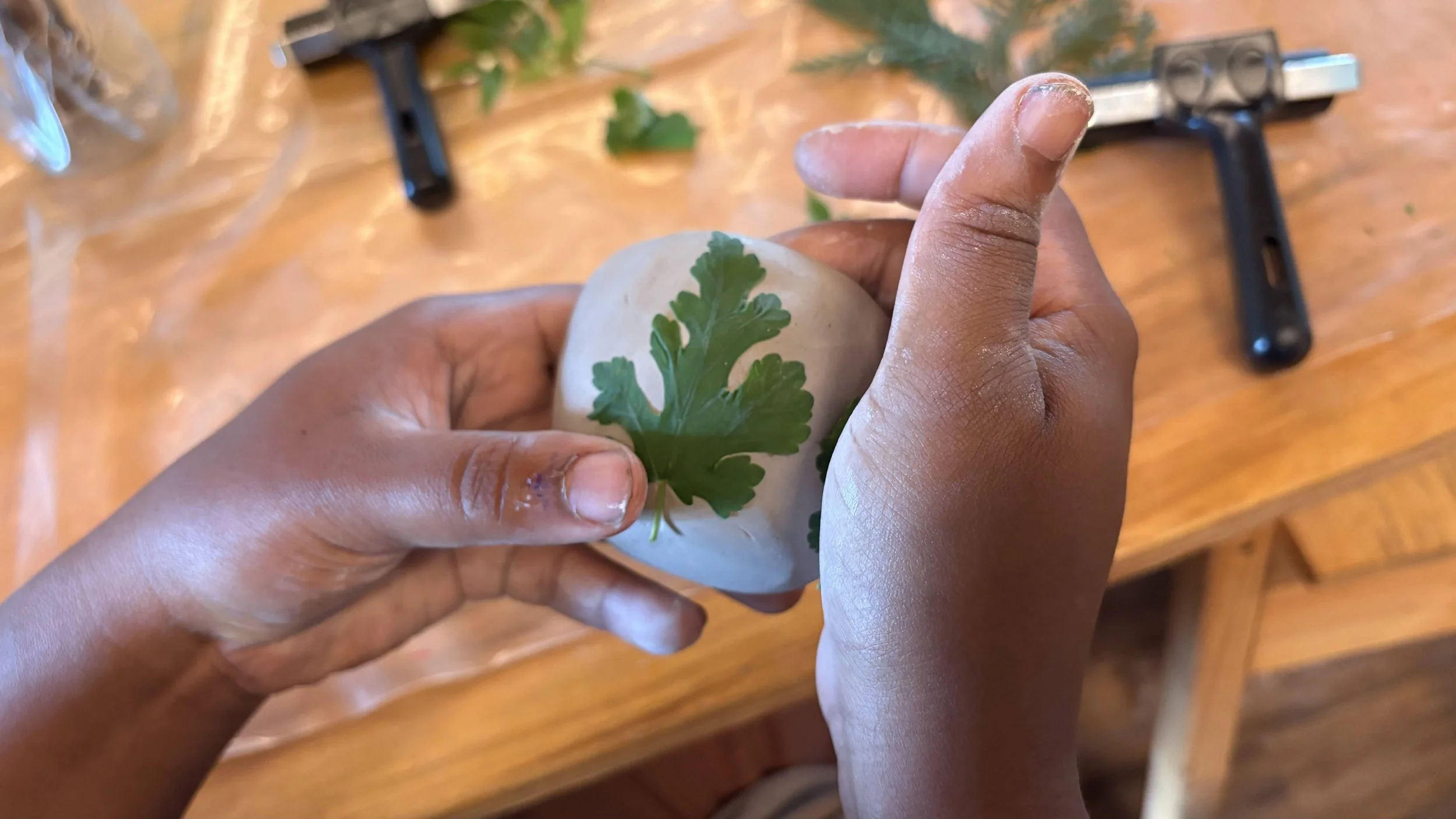 Clay Leaf Print Bowls
