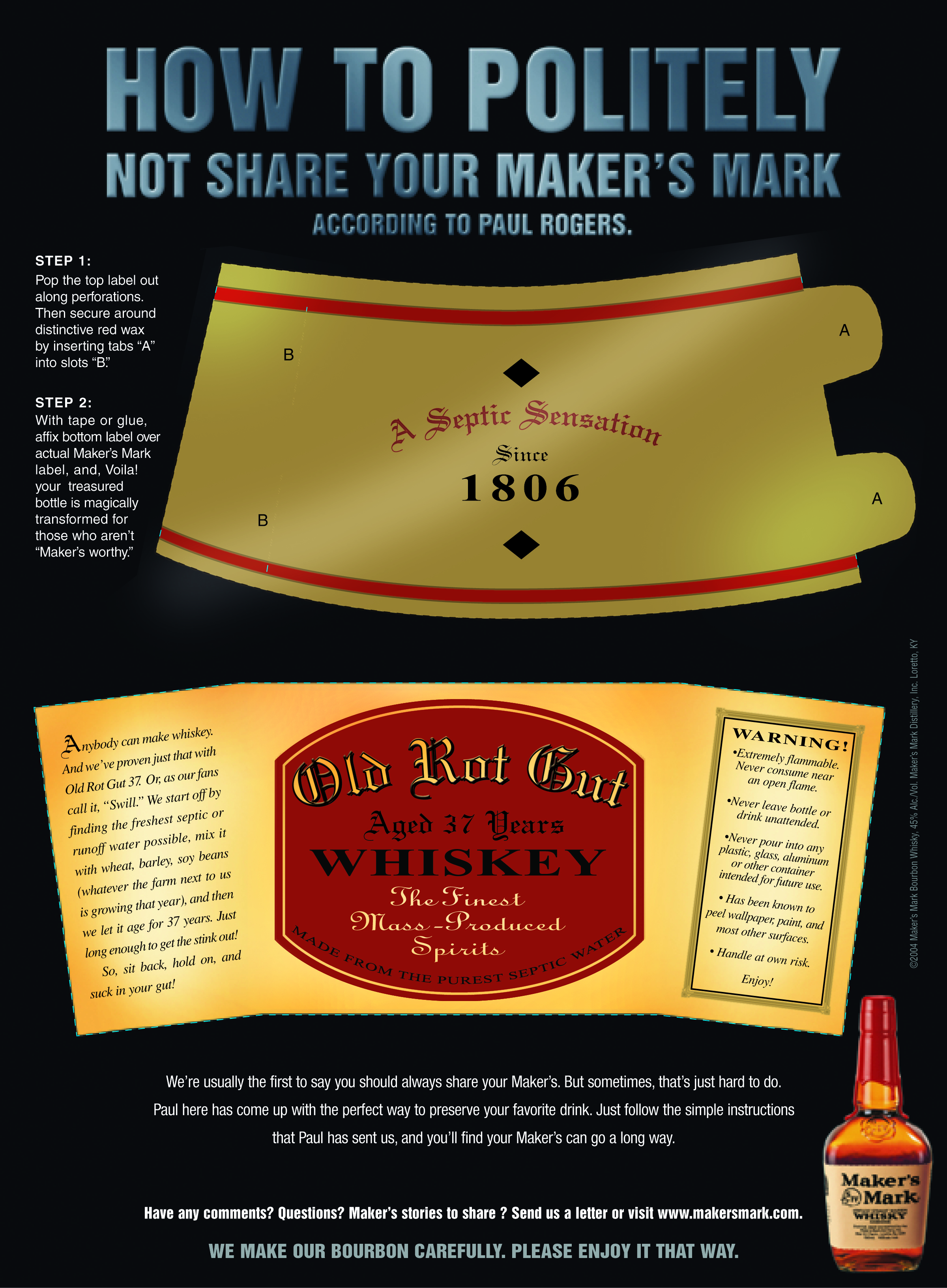 Esquire insert. You could actually punch out the labels and attach them to your Maker's Mark bottle. 