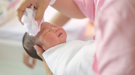 a sponge bath or spot cleaning, only exposing the parts that need cleaning.