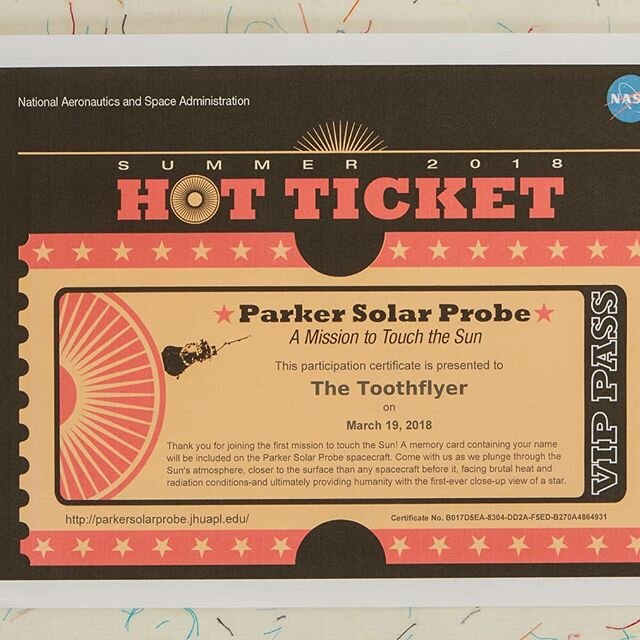 In 2018 #thetoothflyer joined the first mission to the sun, in the name of #nasa research! #sweetsrotyourteeth #toothflyer