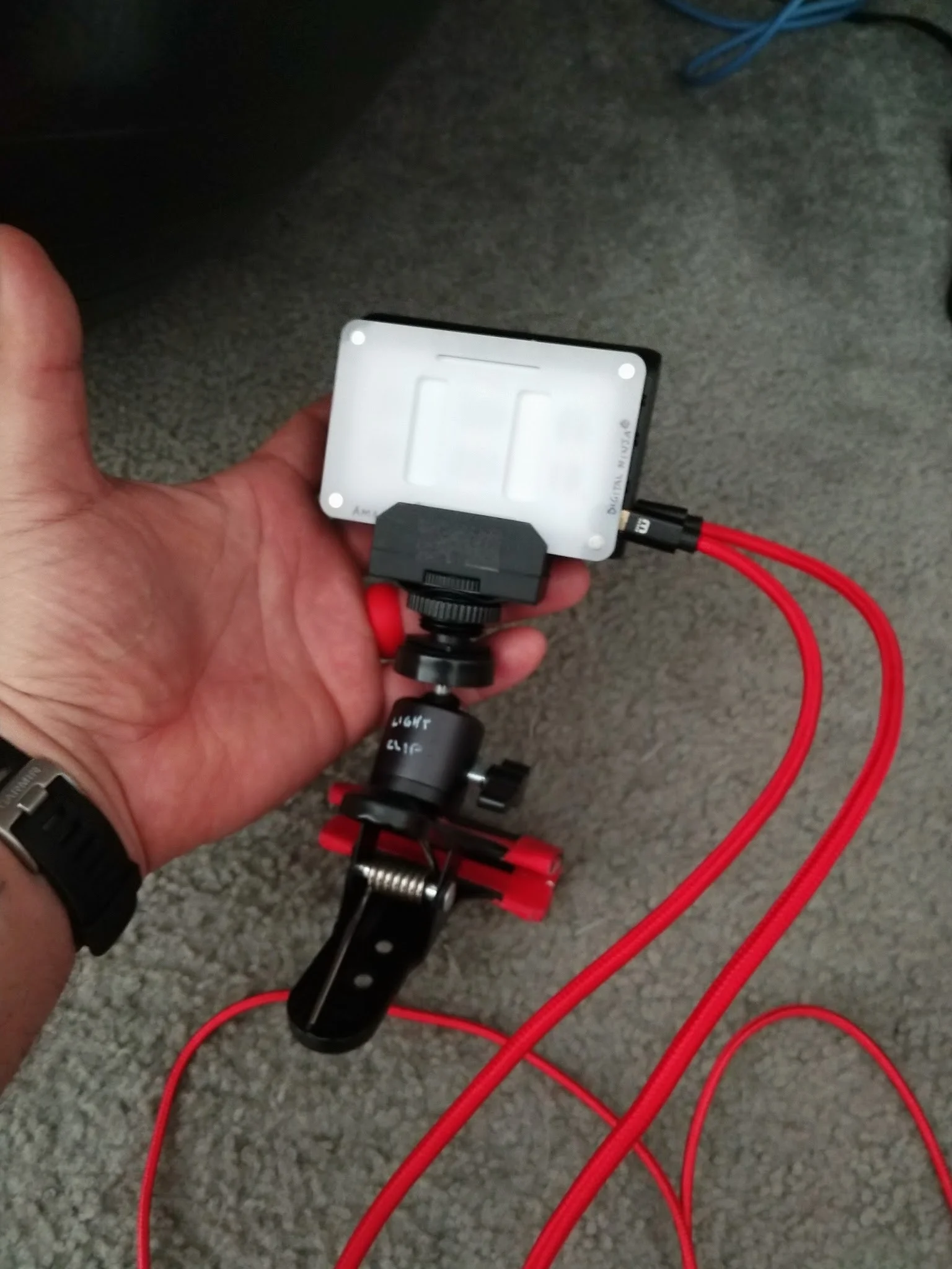 M9 LED Light mounted on Ball-Head Clip