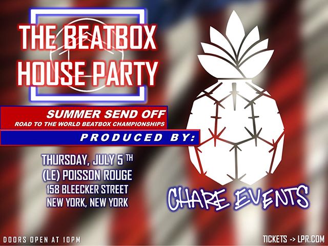 The greatest show in NYC is happening this Thursday, July 5th featuring some of the greatest beatboxers in the world!! Come thru this Thursday to @lprnyc for an unforgettable musical experience!!
#thebeatboxhouseparty