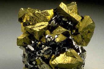 Chalcopyrite. Not to be confused with pyrite ("Fool's gold").