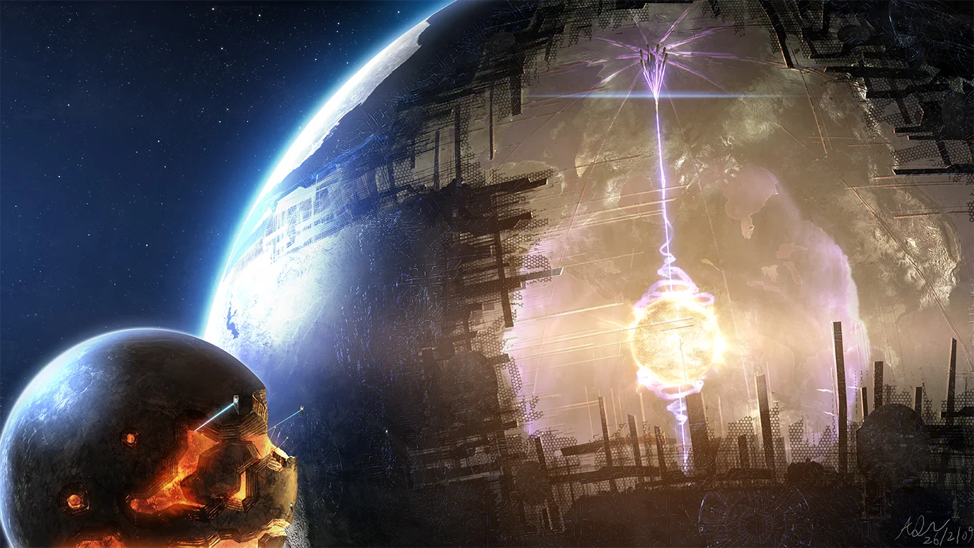 Artist's depiction of a Dyson sphere being constructed around a star. Credit: Adam Burn