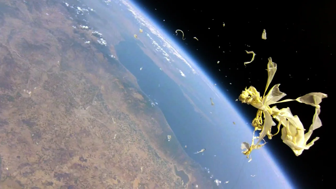 A high-altitude balloon burst. Photo credit: Kostas Tamateas