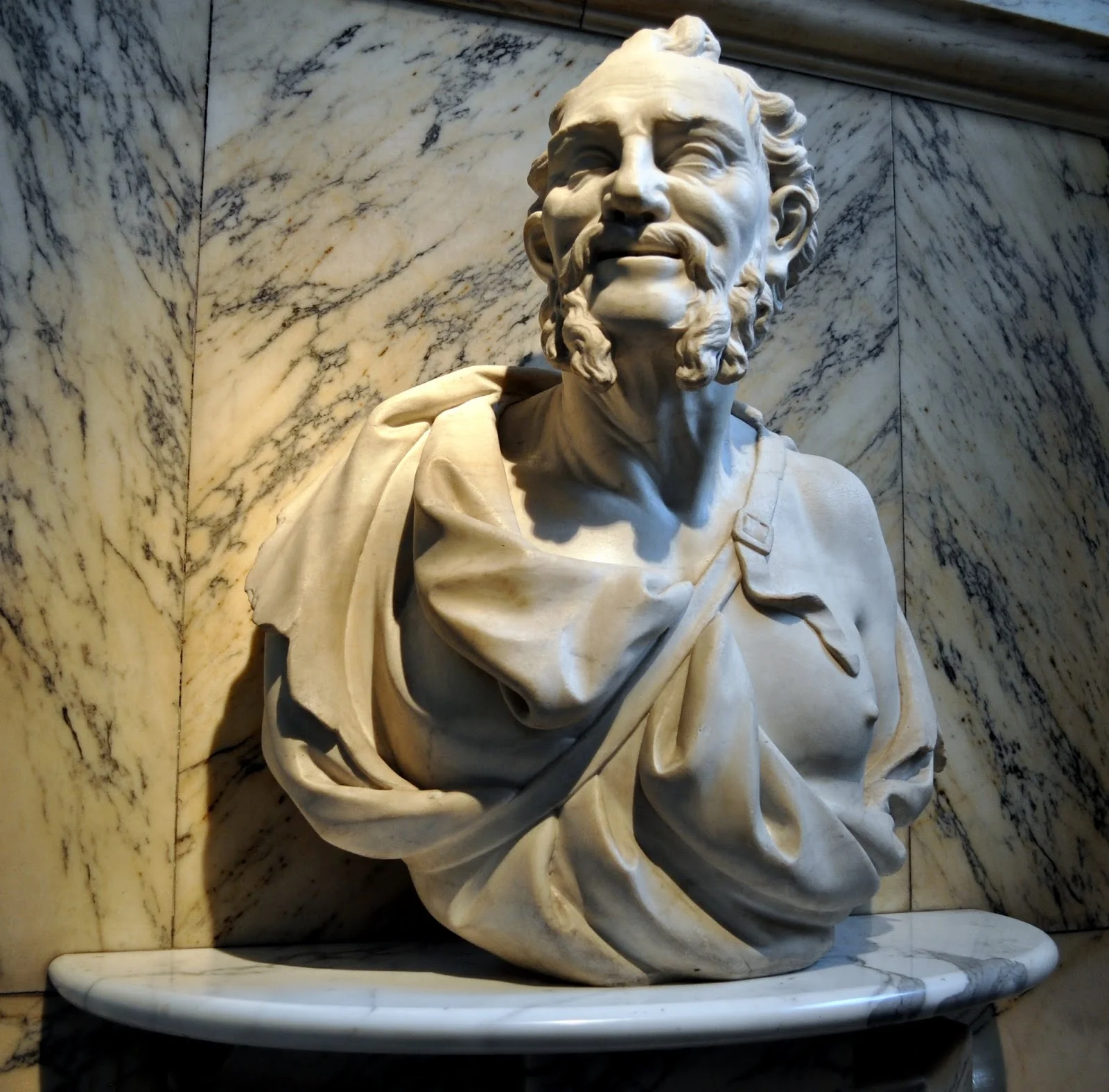 An Italian-made bust of Democritus from the 1700s