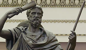 Herodotus seen here attempting to memorize a Homeric epic via osmosis.