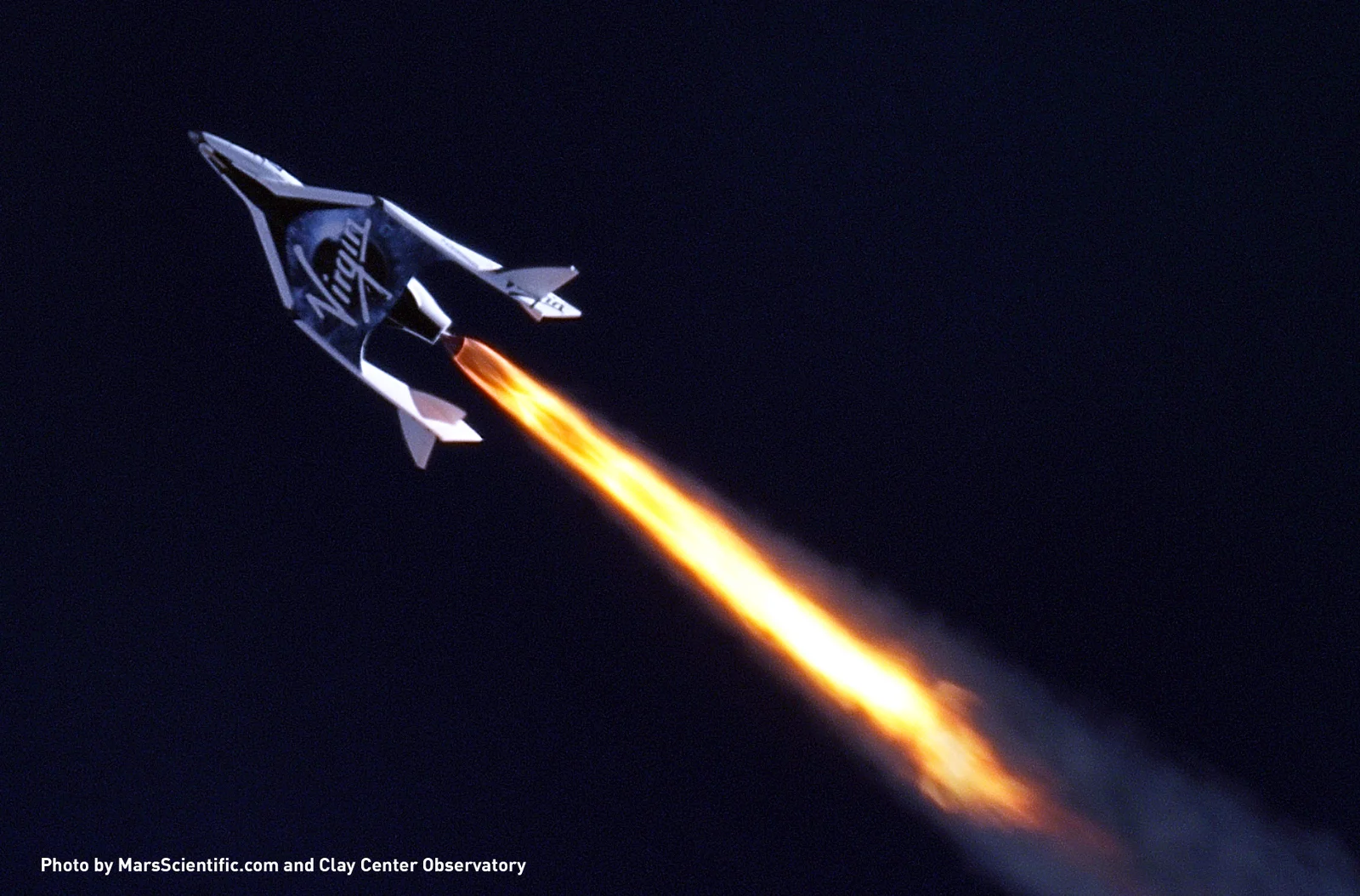 Virgin Galactic's SpaceShipTwo. Credit: MarsScientific.com & Clay Center Observatory