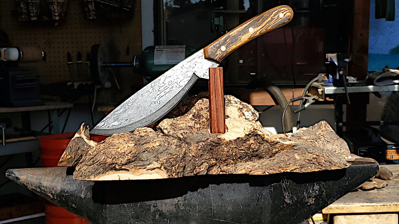 Custom Drop-point Damascus Knife