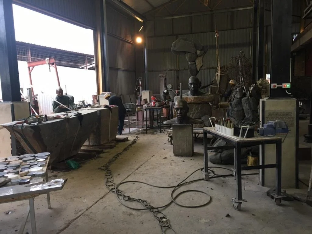 photo taken during the manufacture of this bespoke piece of functional art - designed by renowned artist - Angus Taylor 