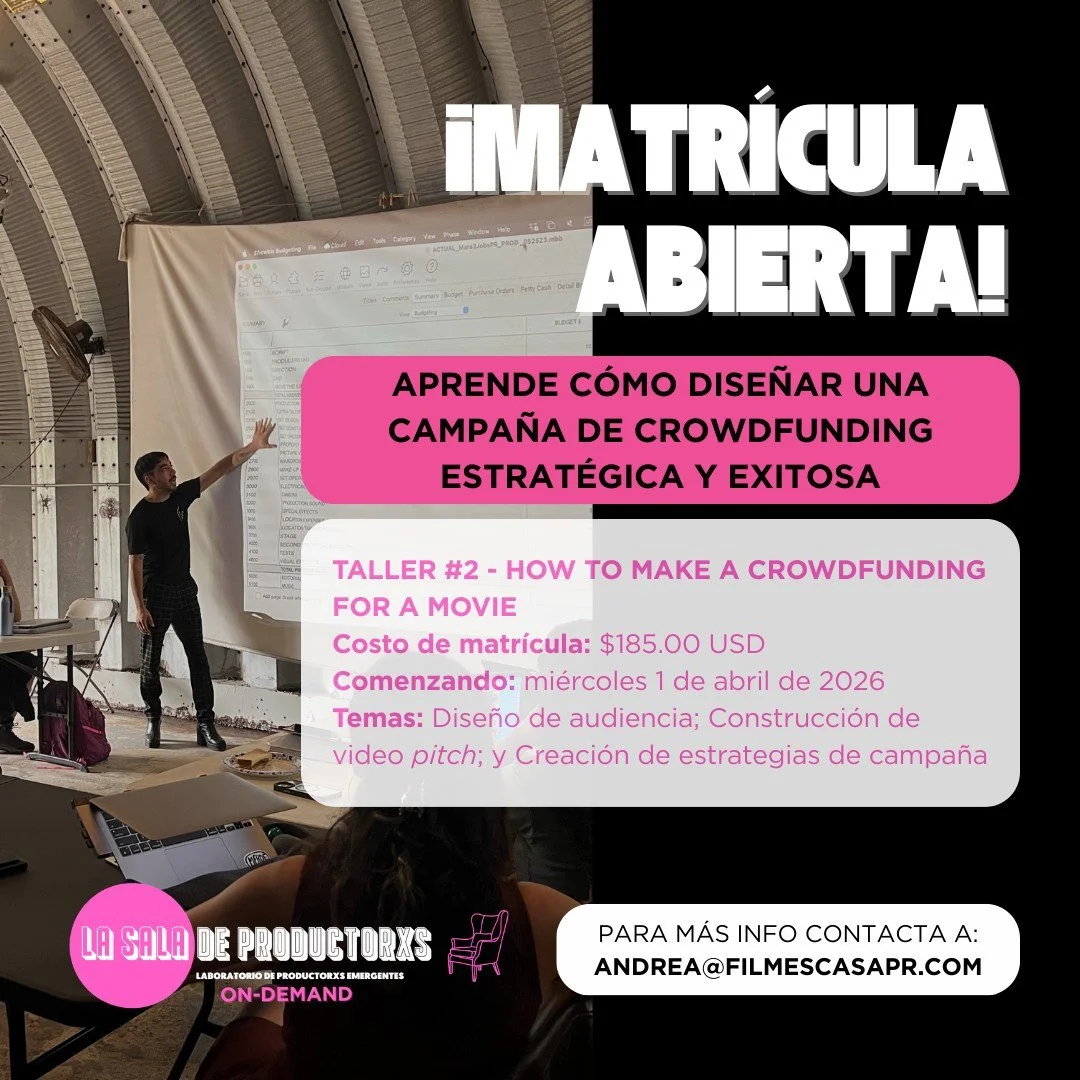 📢 Filmes Casa presenta La Sala de Productores On-Demand 2026, una serie de talleres pr&aacute;cticos dise&ntilde;ados para quienes quieren hacer cine y necesitan herramientas reales para hacerlo. No importa el nivel de experiencia ni el grado acad&e