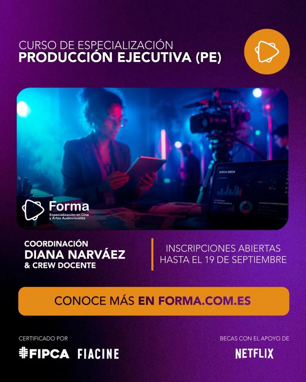 &iexcl;Inscripciones abiertas para los Cursos: Especializaci&oacute;n en Producci&oacute;n Ejecutiva (PE), Nivel Experto en Scheduling (PR), y Especializaci&oacute;n en Casting y Gesti&oacute;n de Talento de FORMA 2026! 🎬

La Federaci&oacute;n Ibero