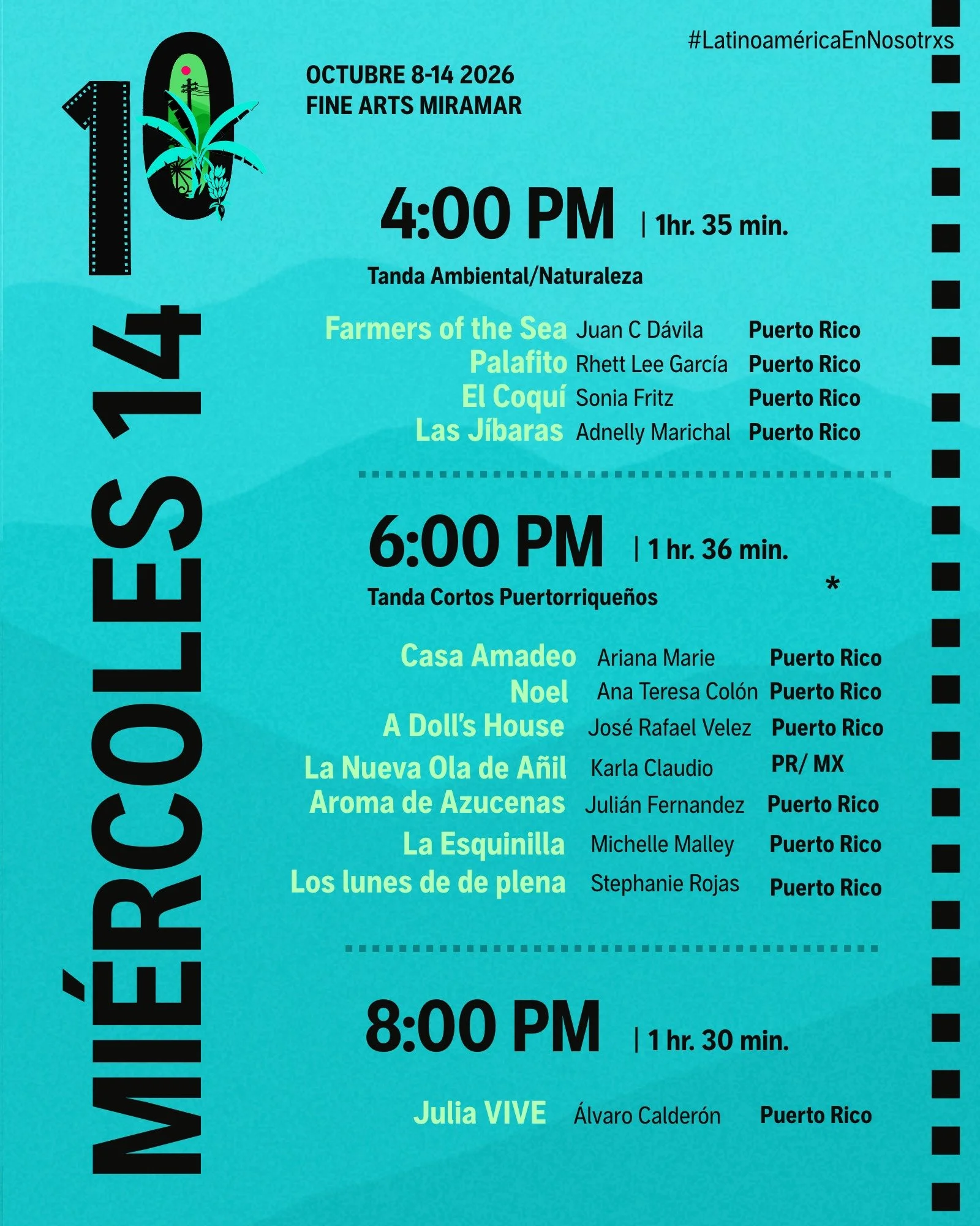 &iexcl;Cerramos con una programaci&oacute;n puertorrique&ntilde;a! A petici&oacute;n popular, &iexcl;una nueva tanda de cortos puertorrique&ntilde;os! &Uacute;ltimo d&iacute;a para asistir a la 10.&ordf; Muestra y ver cine documental. &iexcl;Ven! #Ad