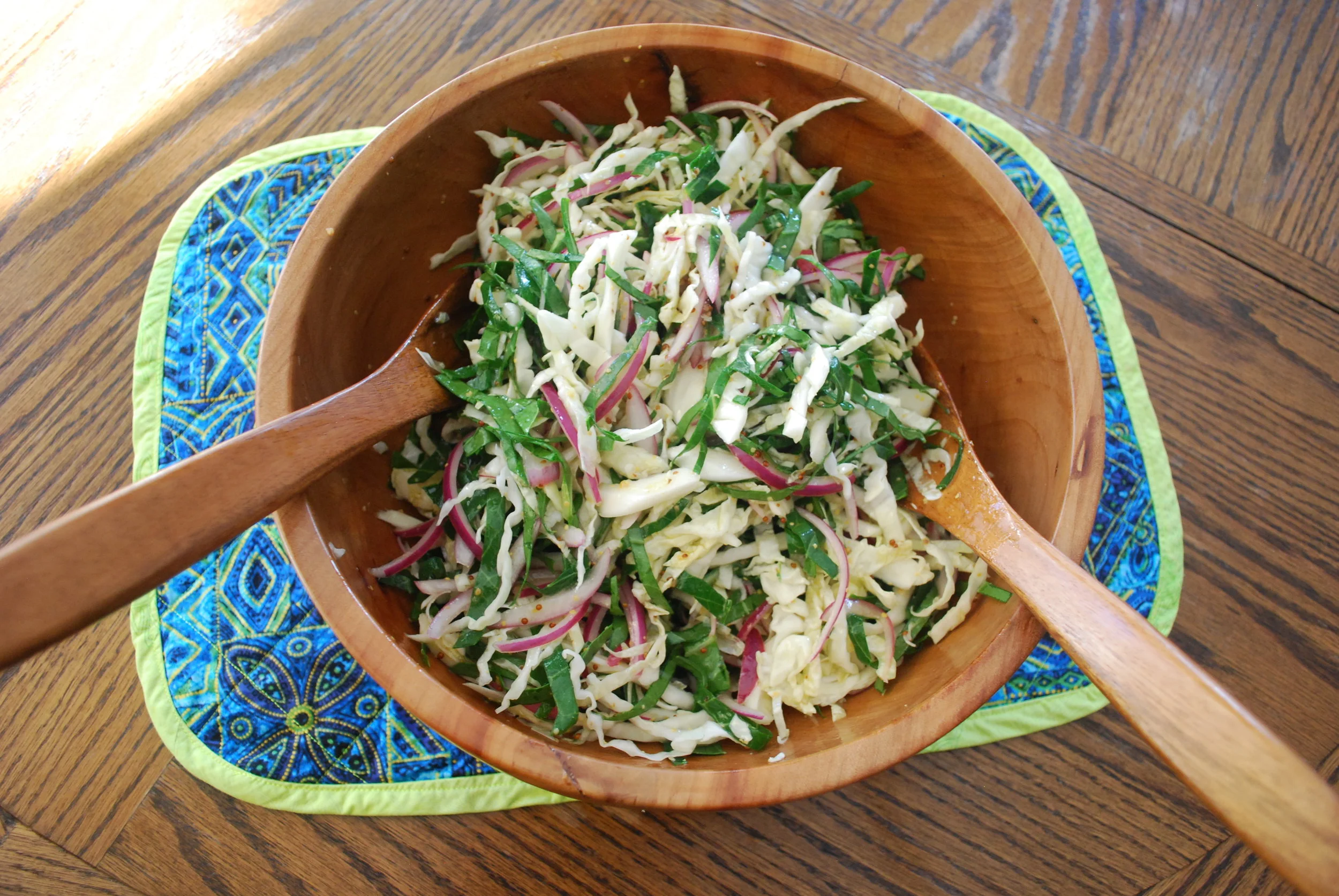 Tangy Cabbage and Collard Slaw