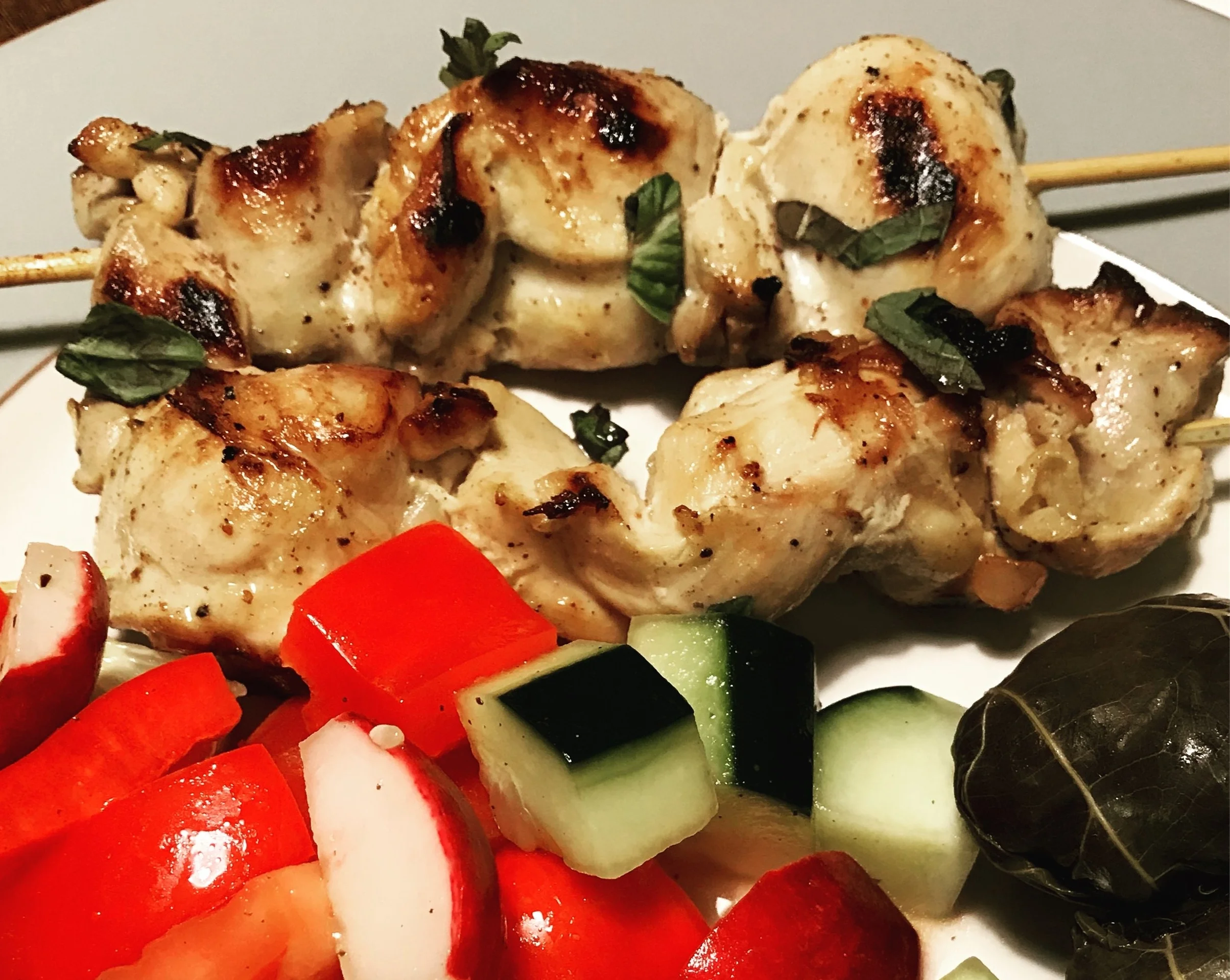 Azerbaijan GP 2018: Chicken Kebabs, Dolma, and Chopped Salad