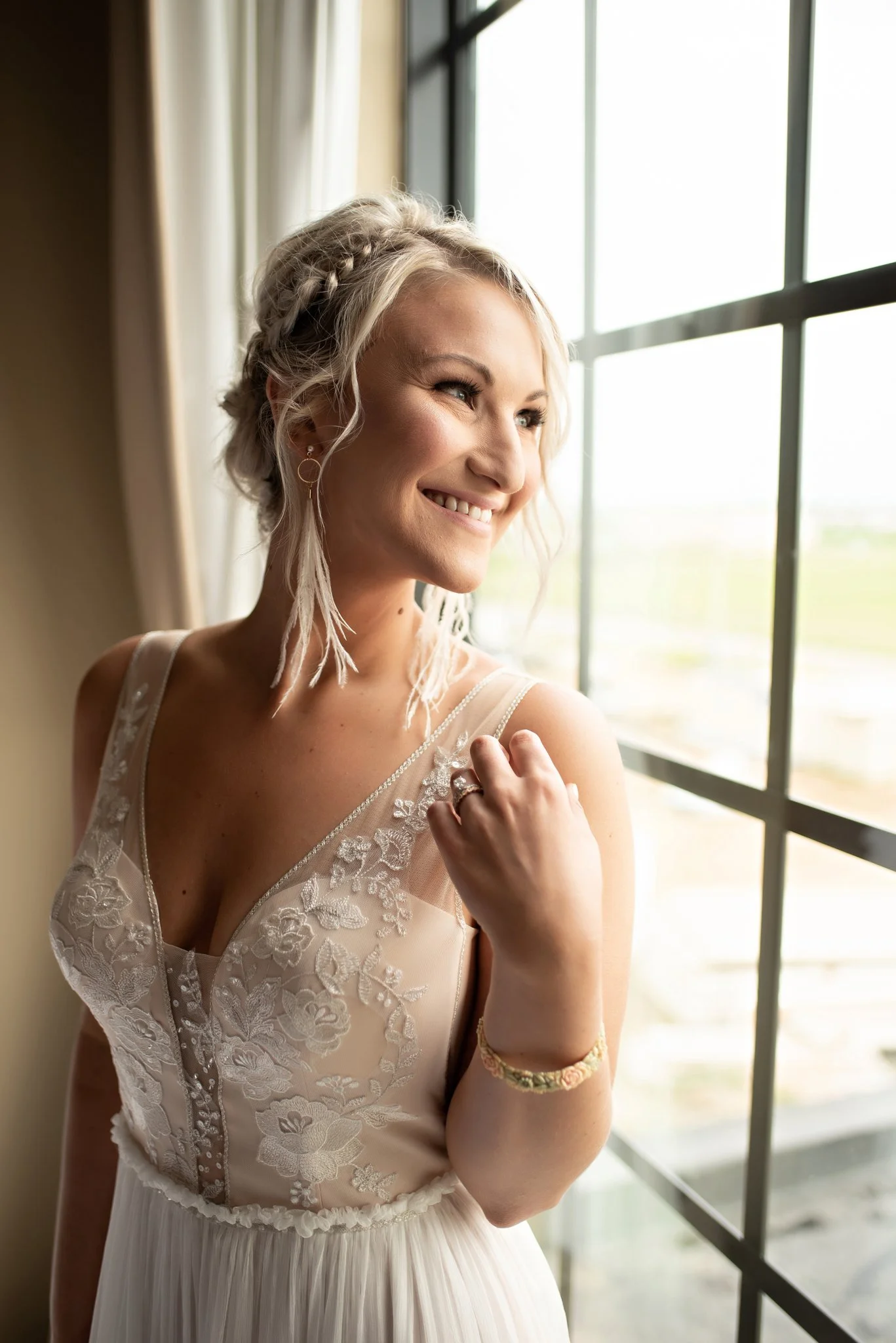bride poses for portrait