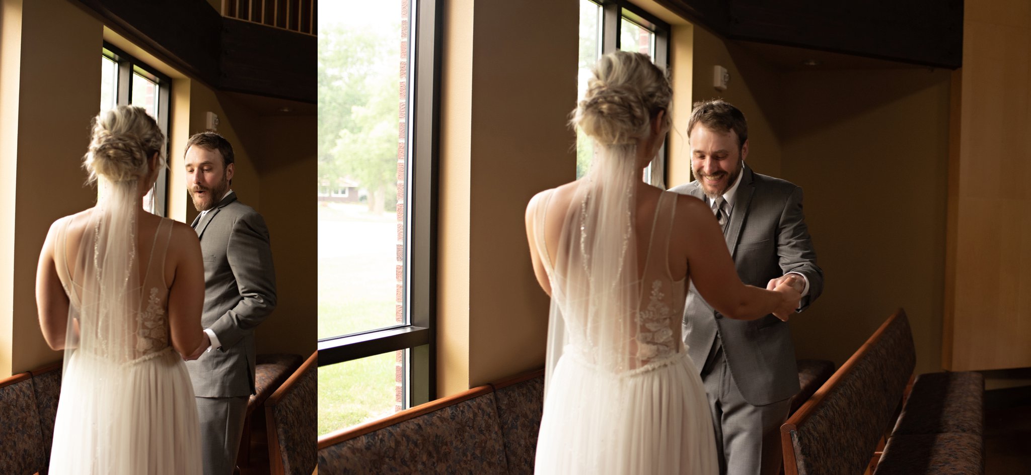 groom sees bride for the first time
