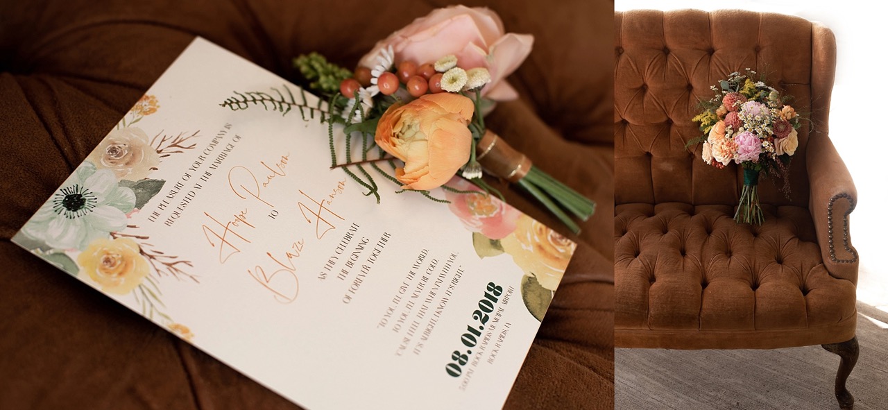 1970s theme wedding invitation