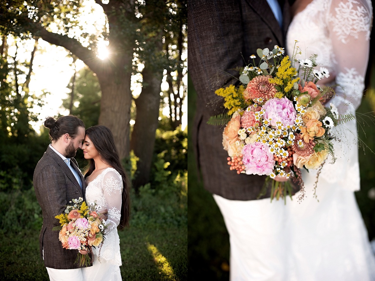 modern 70s wedding styled shoot