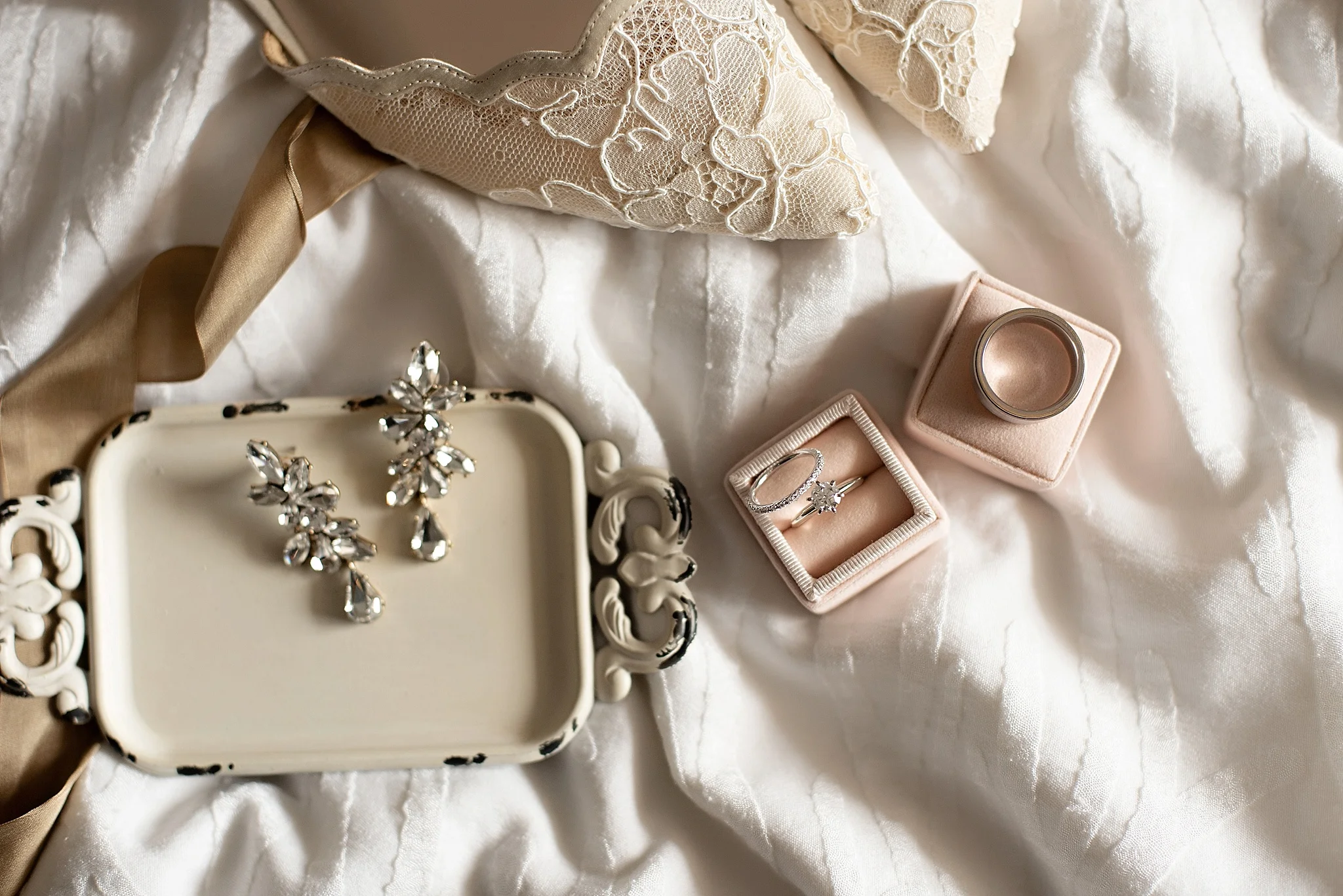 blush and cream wedding details